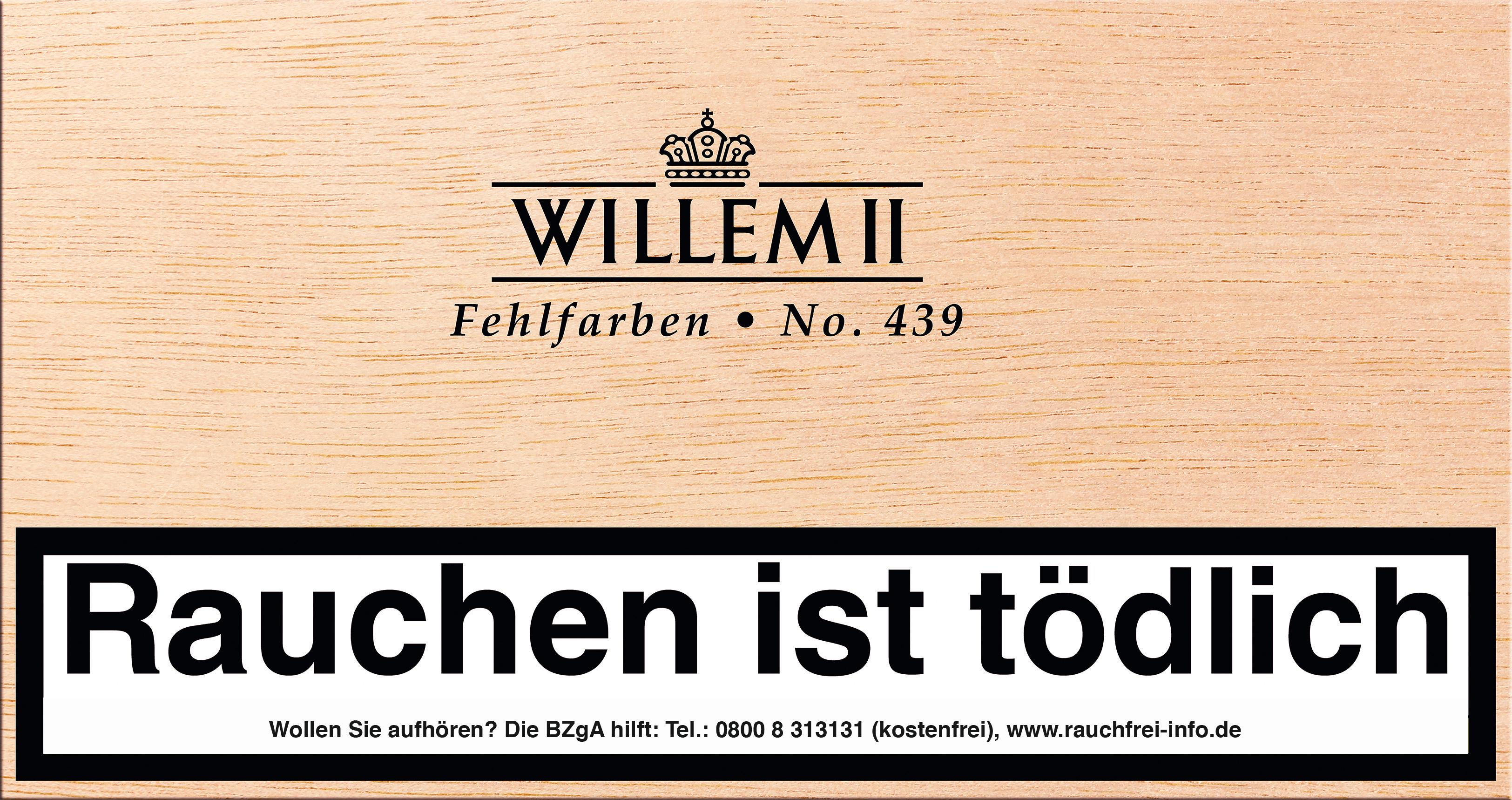 Willem II Zigarillos Fehlfarben No. 439 Sumatra 1 Kiste