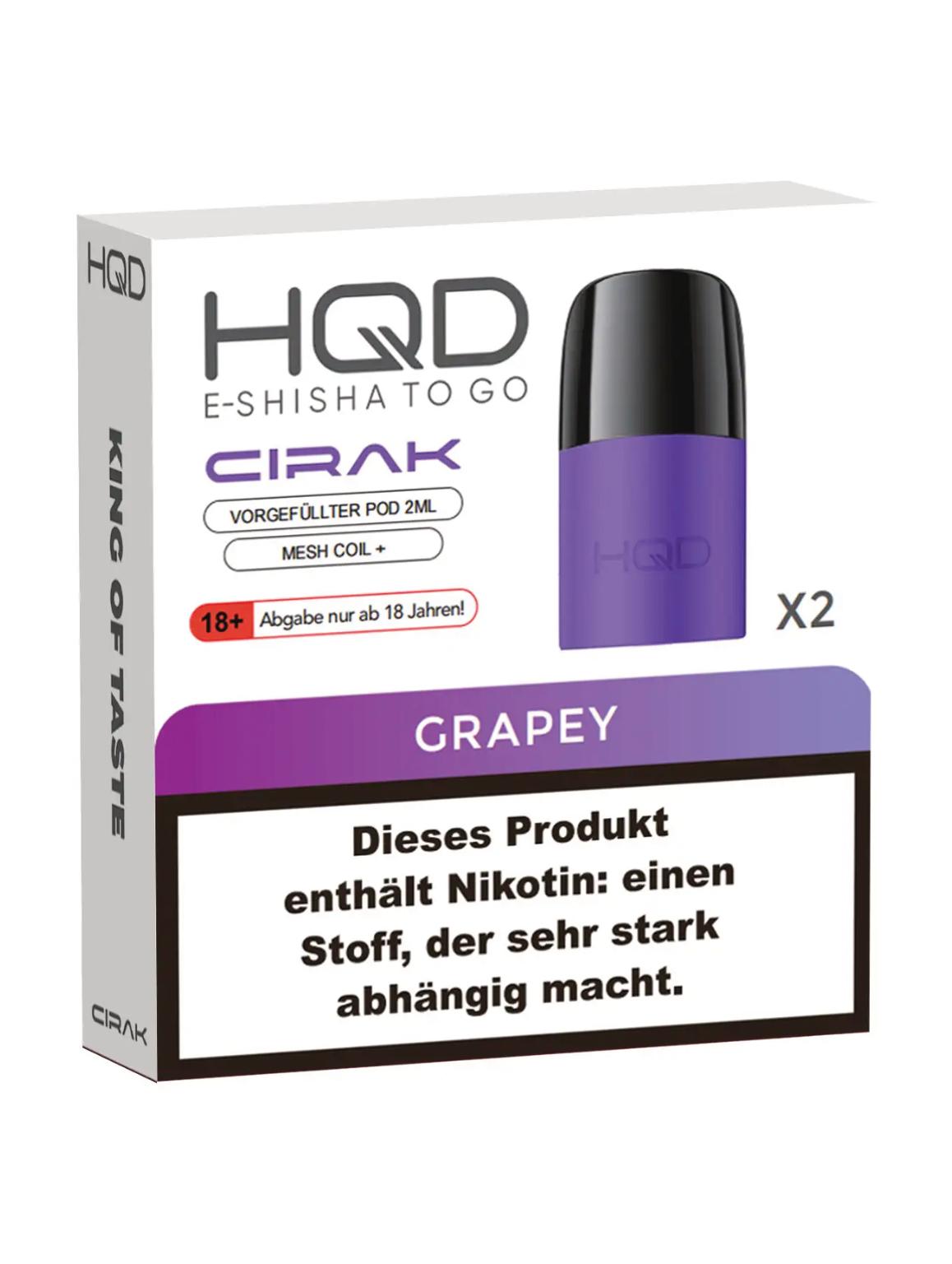 HQD Cirak Pod - Grapey 18mg/ml 1 Packung 2 Stück