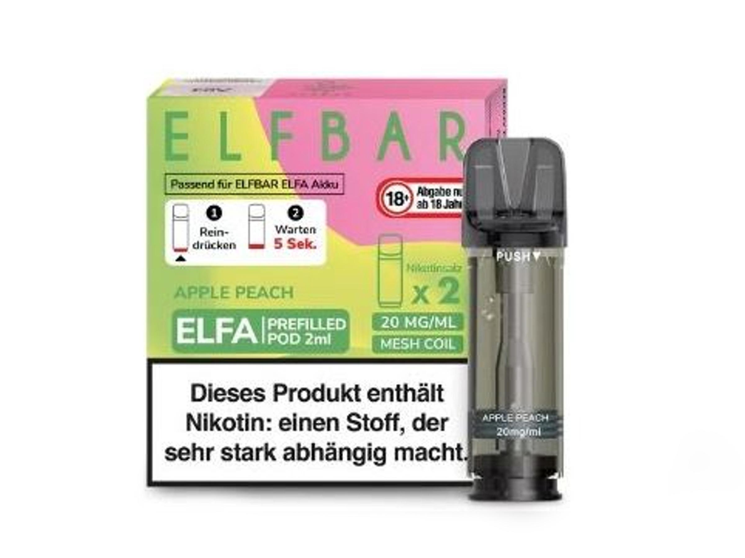 Elfbar ELFA Pod Apple Peach 20mg/ml 1 Packung 2 Stück