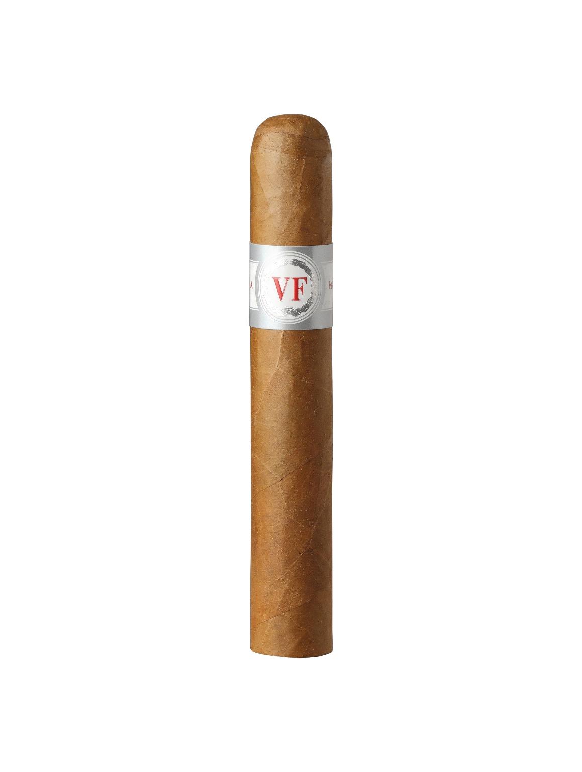 Braune VegaFina Zigarre Robusto (1 Stück) mit silberner Banderole und rotem VF-Logo, im klassischen Format aus der Dominikanischen Republik.