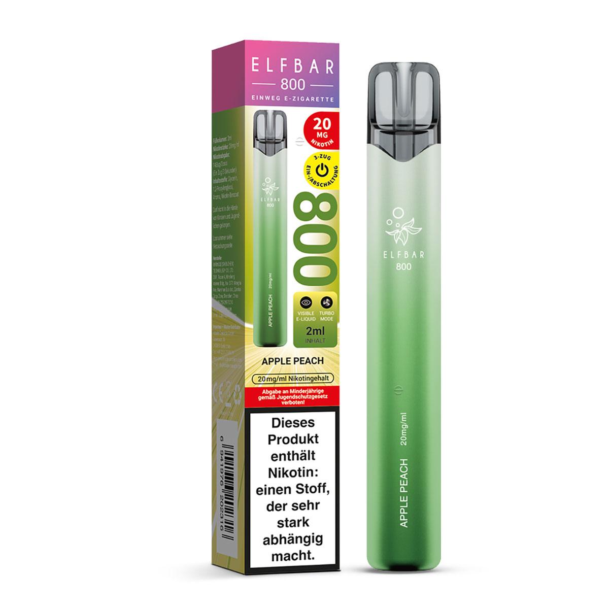 Elfbar 800 Einweg-E-Zigarette mit 20mg Nikotinstärke in der Originalverpackung, 1 Stück.