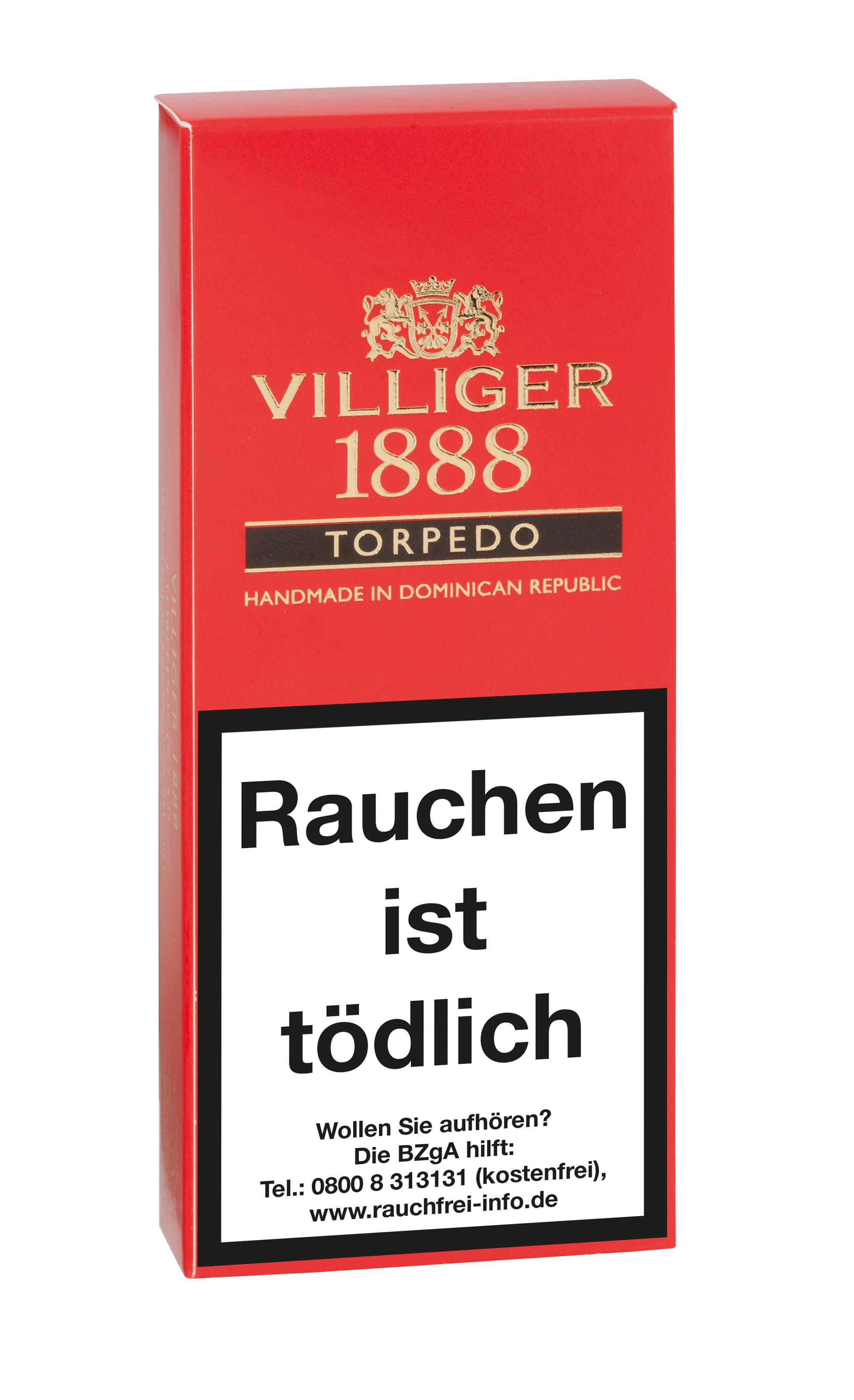 Villiger Zigarren 1888 Torpedo 1 Packung 3 Stück