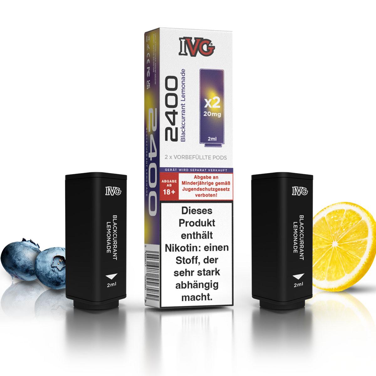 IVG 2400 Pod Blackcurrant Lemonade 20mg/ml 2x2ml 1 Packung