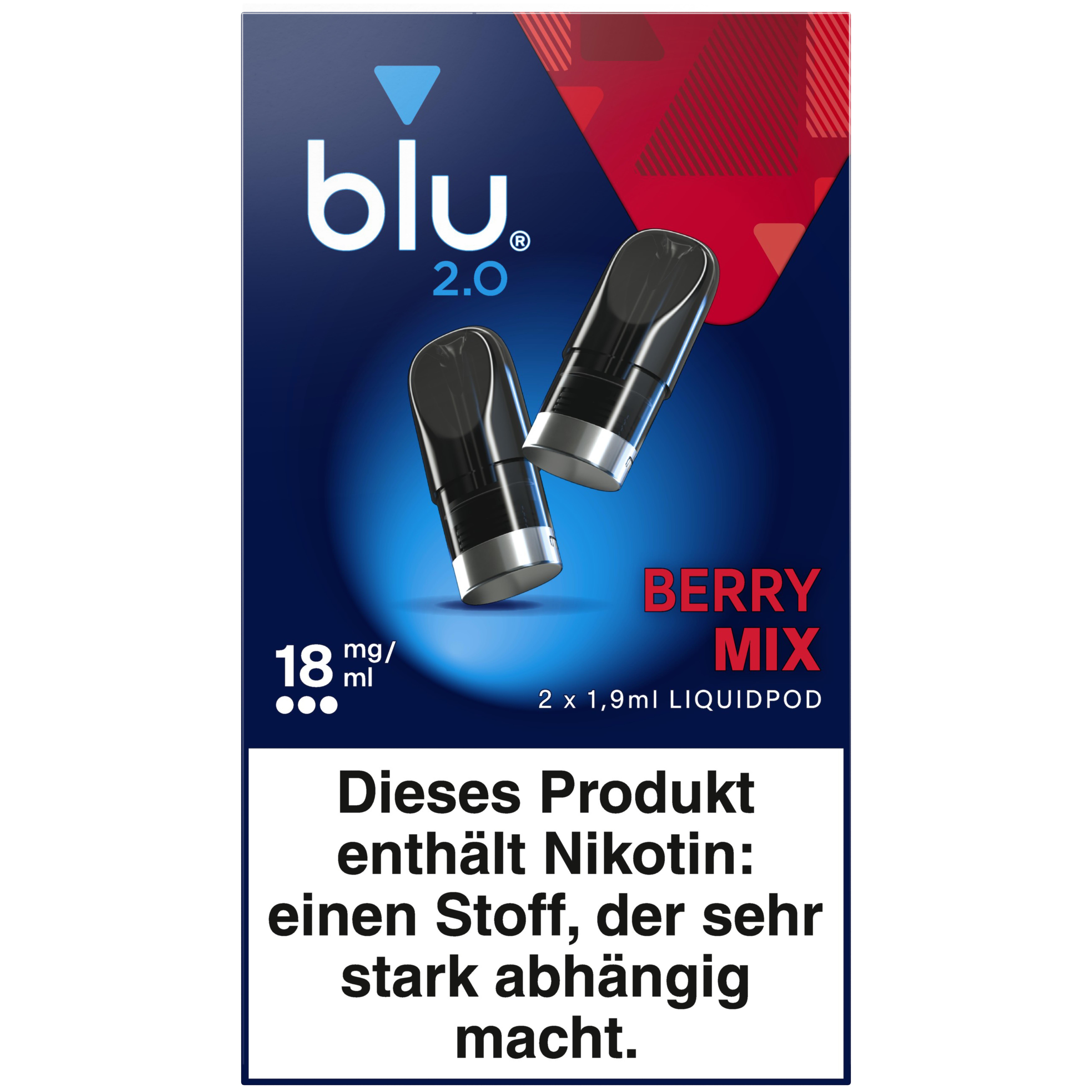 blu 2.0 Liquipod Berry Mix 18mg 1 Packung 2 Stück