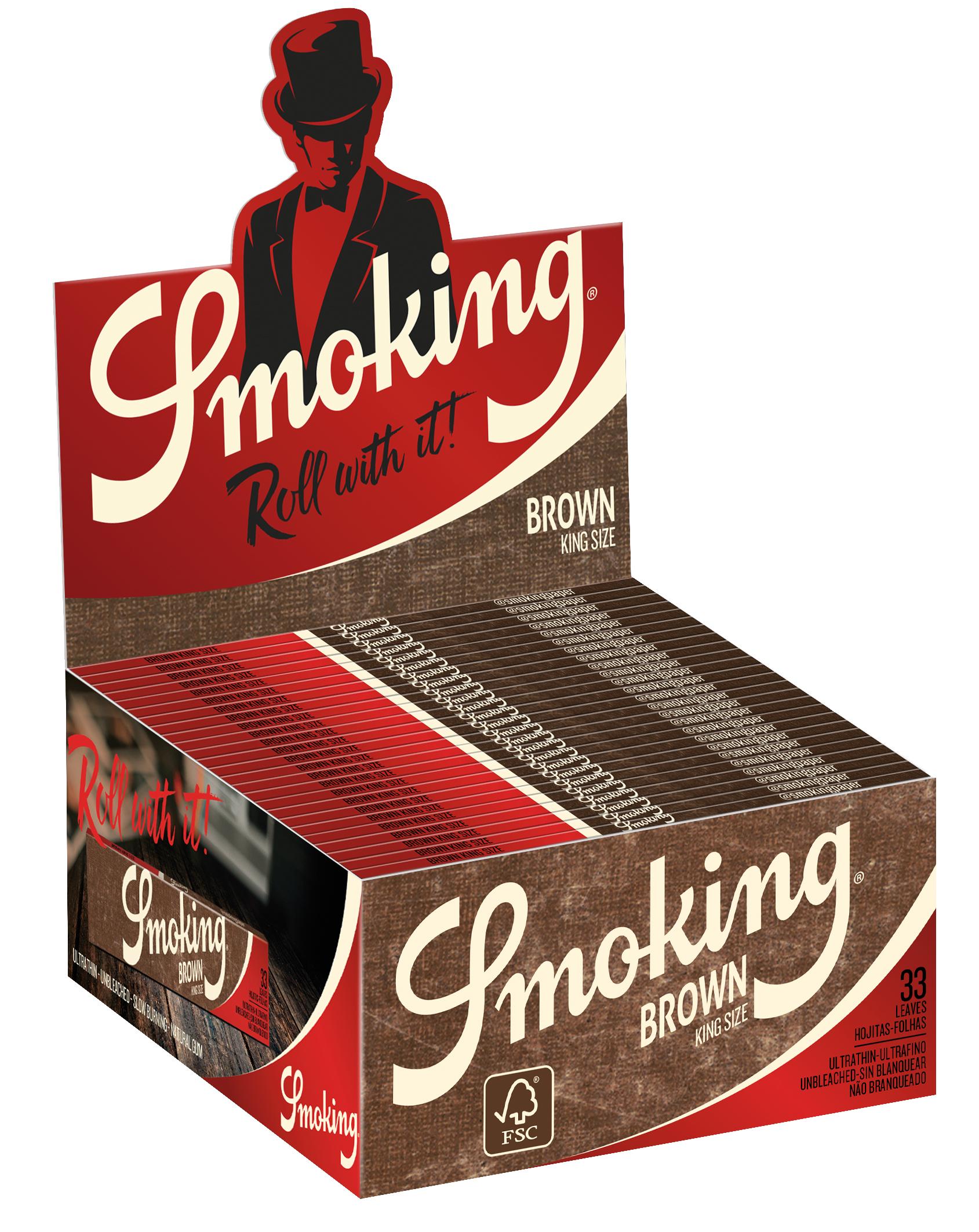 Smoking Zigarettenpapier King Size Brown 1 Packung 33 Stück
