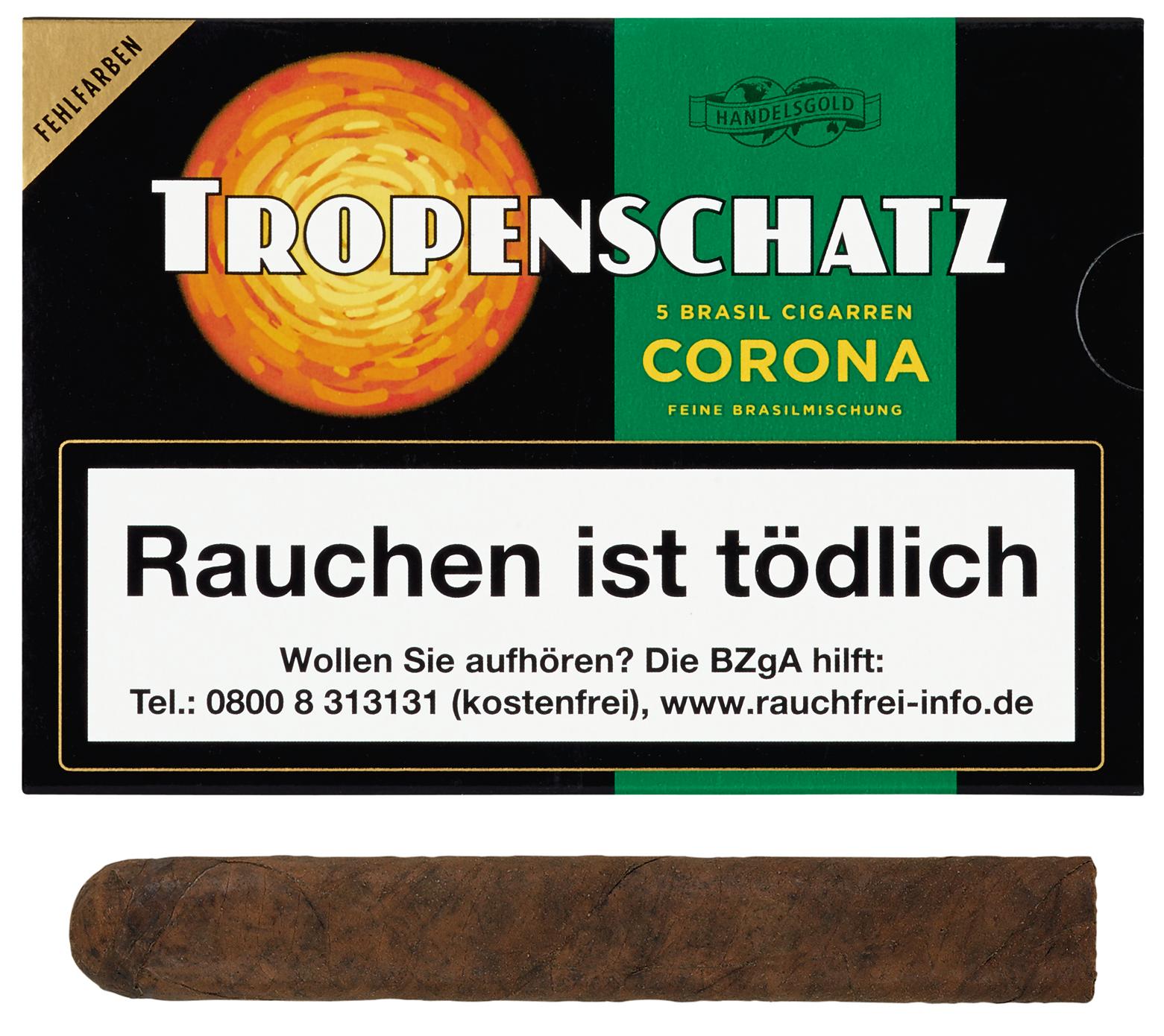 Tropenschatz Zigarren Fehlfarben 824 Brasil 1 Packung 5 Stück
