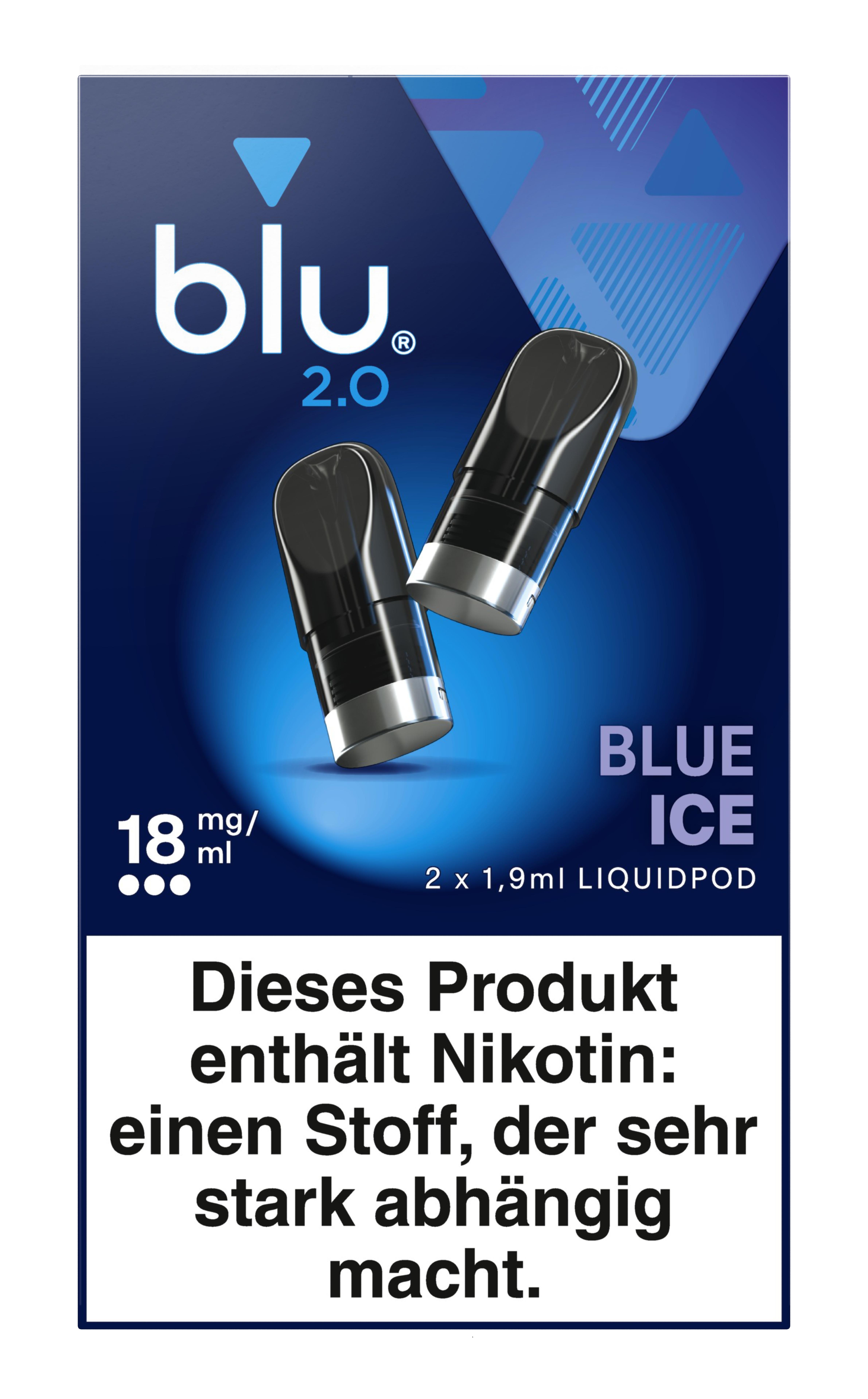 Blu 2.0 Liquipod Blue Ice 18mg 1 Packung 2 Stück