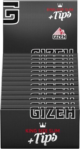 Gizeh Black King Size Slim + Tips 1 Stange 26x34 Stück