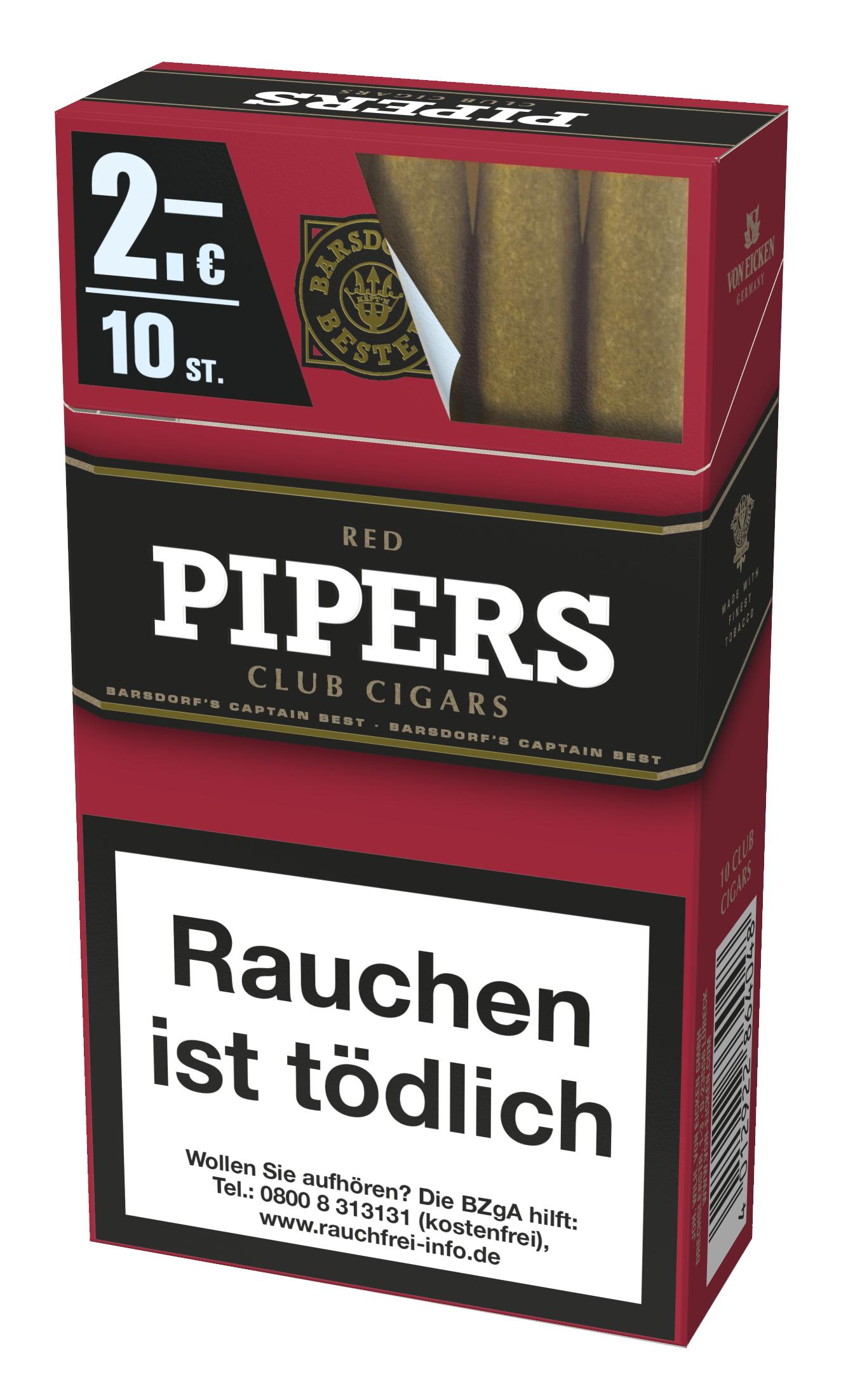 Pipers Little Cigars Red (Cherry) 1 Packung 10 Stück