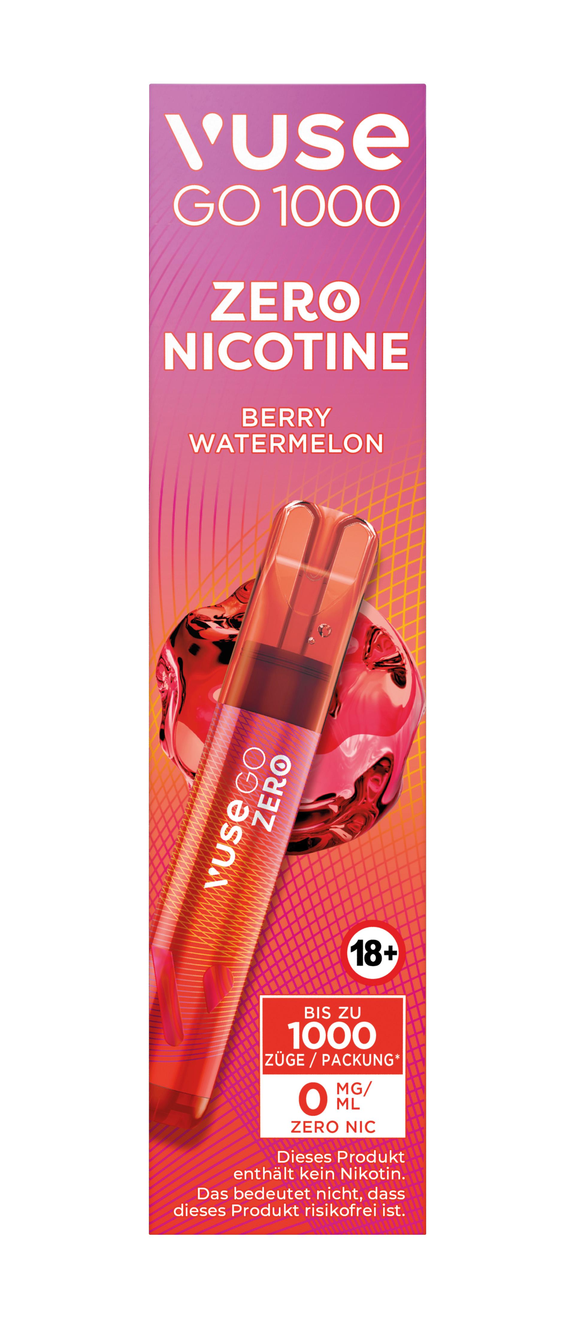 Vuse Go 1000 Berry Watermelon nikotinfrei 1 Packung 1 Stück
