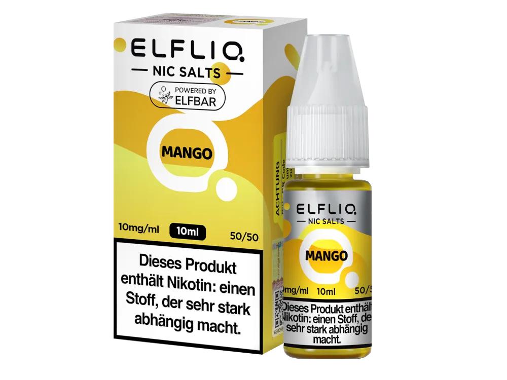 ELFLIQ E-Liquid mit 10mg Nikotin in der 10ml Flasche mit weiß-gelber Verpackung von Elfbar als 1-Stück-Packung.