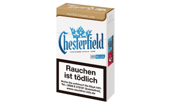 Eine einzelne Packung Chesterfield Zigarillos.