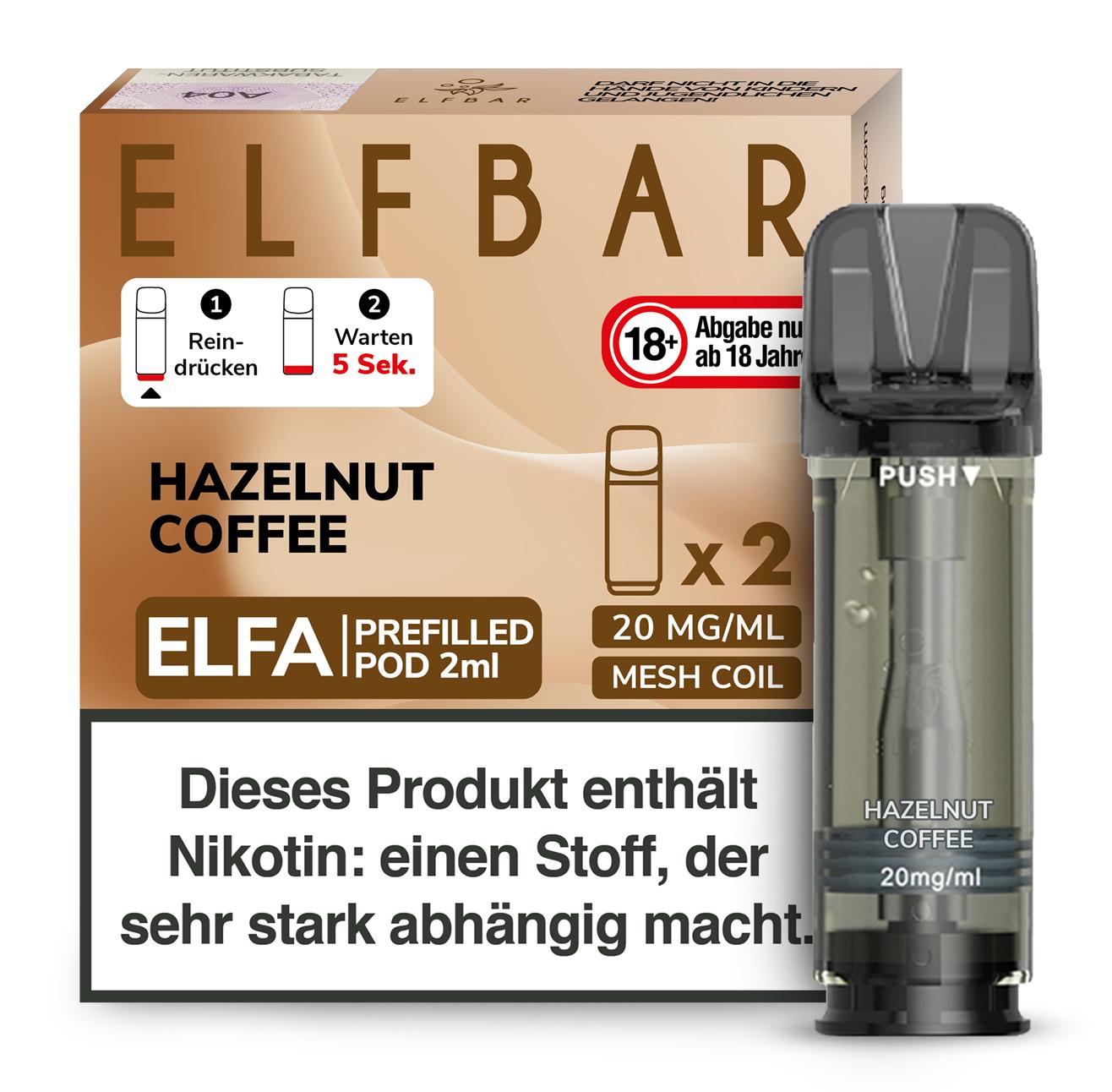 Elfa Pod Hazelnut Coffee 20mg 1 Packung 2 Stück