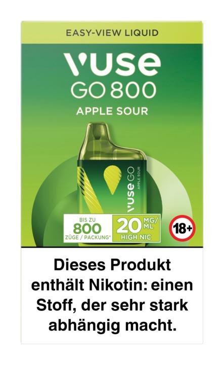 Vuse Go 800 (Box) Apple Sour 1 Packung 1 Stück