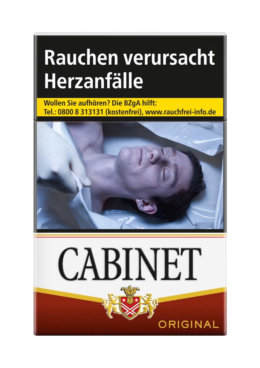 Packung Cabinet Original Zigaretten, starke Filterzigaretten mit 21 Stück.