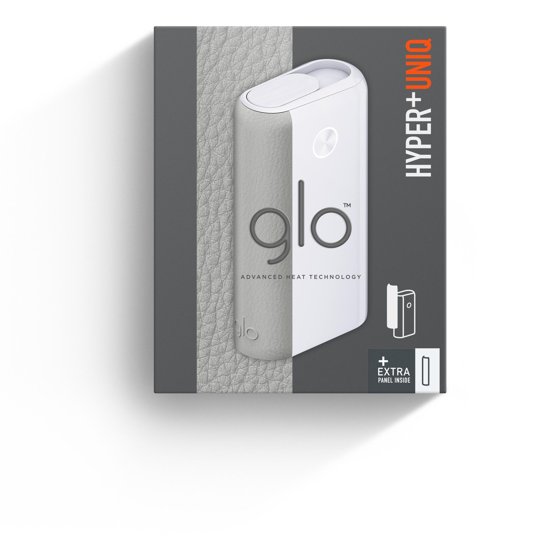 glo hyper+ UNIQ Device White Leather Grey 1 Packung
