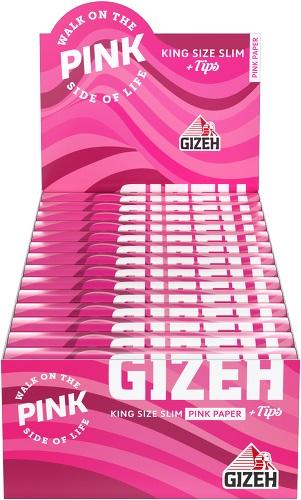 Gizeh All Pink King Size Slim + Tips 1 Stange 26x34 Stück