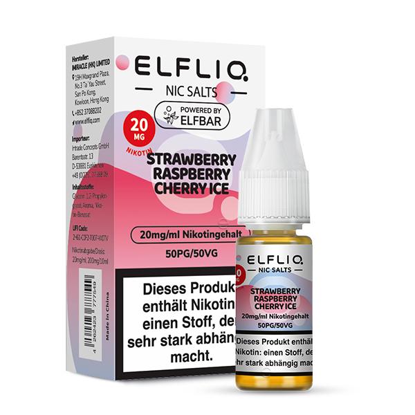 ELFLIQ E-Liquid von Elfbar, 20mg Nikotinsalz, in Flasche mit pink-weißer Verpackung, 1 Packung.