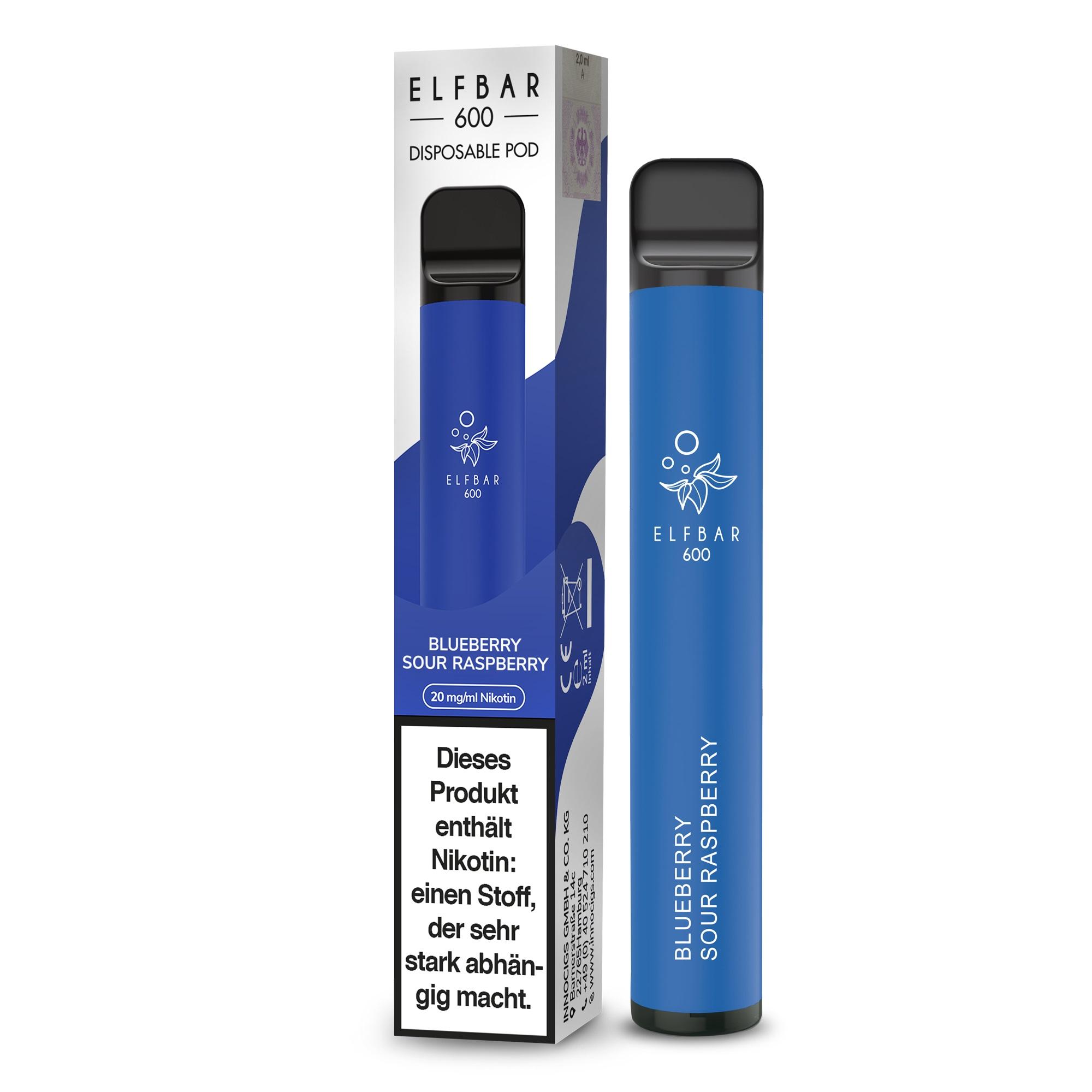Elfbar 600 Blueberry Sour Raspberry 1 Packung 1 Stück