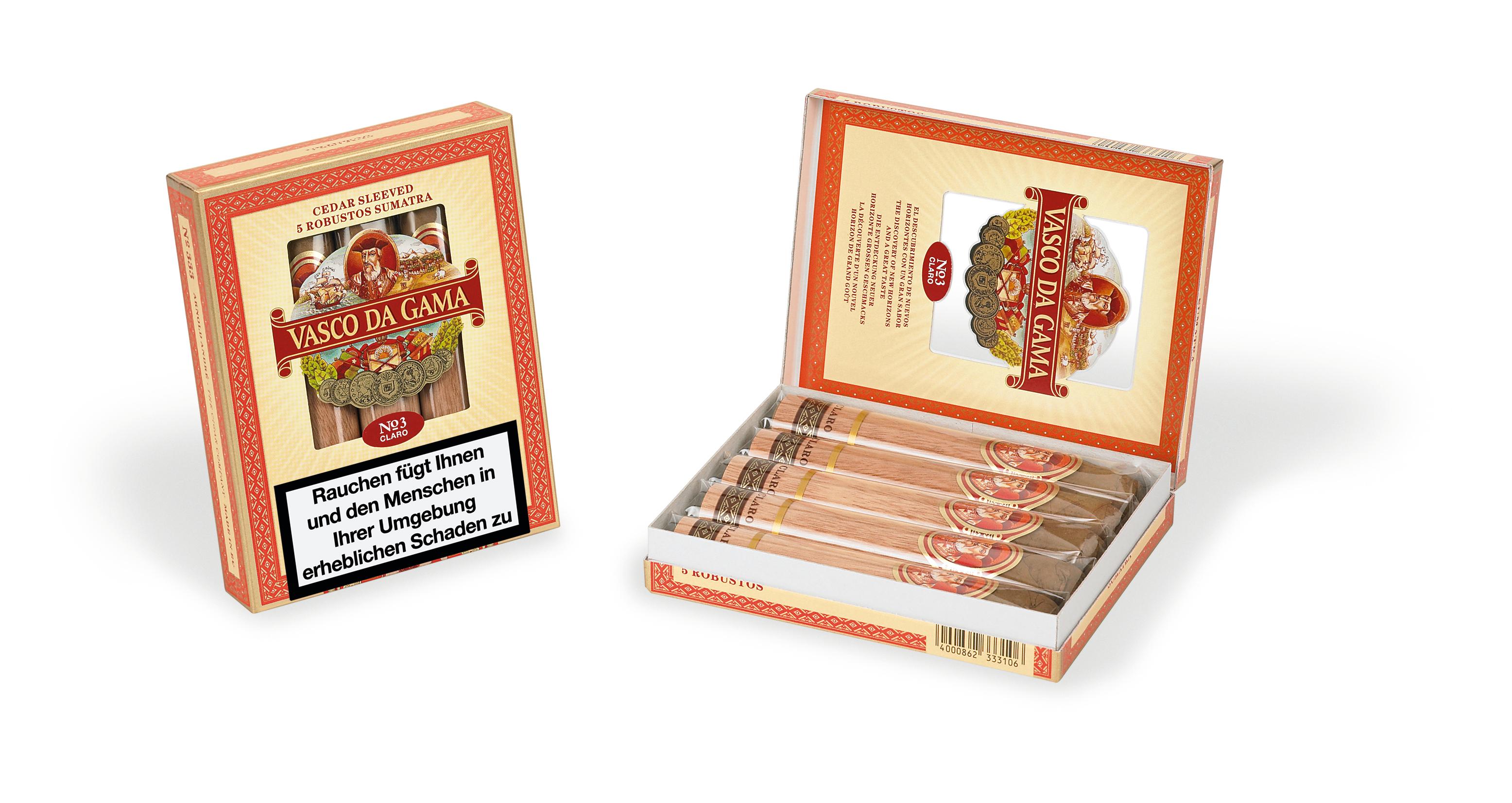 Vasco da Gama Zigarren Sumatra Robusto No. 333 1 Packung