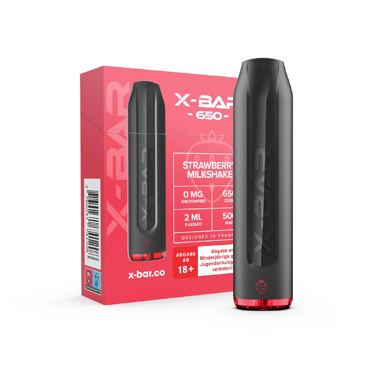 X-Bar Mini Strawberry Milkshake nikotinfrei 1 Packung