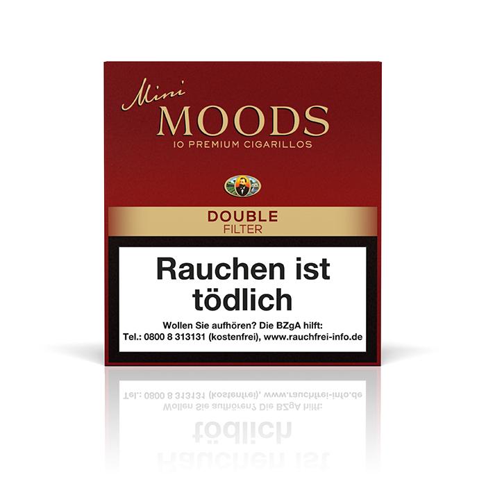 Packung Dannemann Moods Double Filter Zigarillos mit 10 Stück.