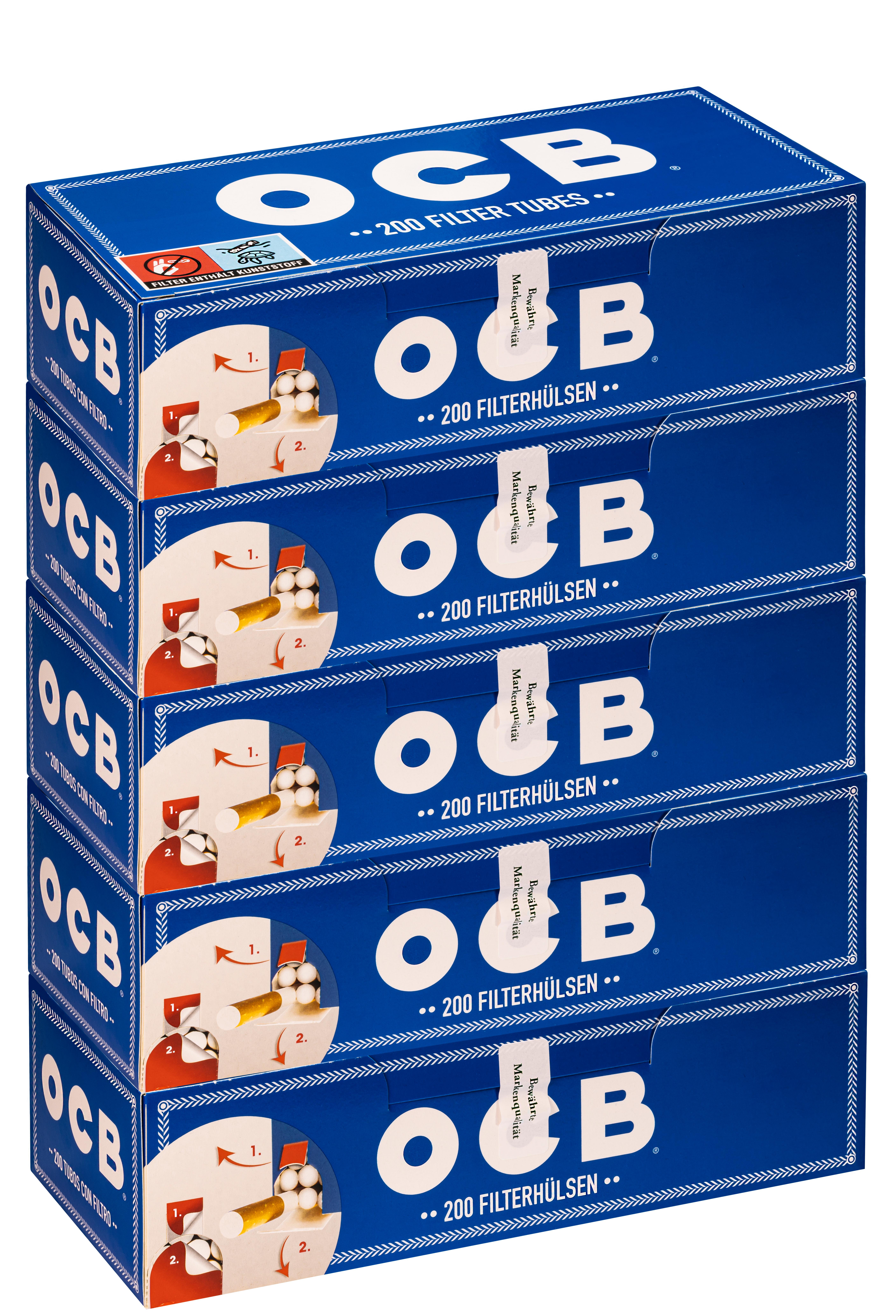 OCB Hülsen Blau 1 Stange 5x200 Stück