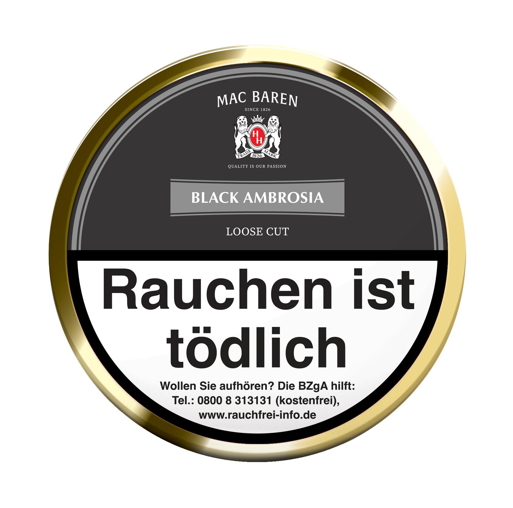 Mac Baren Pfeifentabak Black Ambrosia 1 Dose 100 Gramm