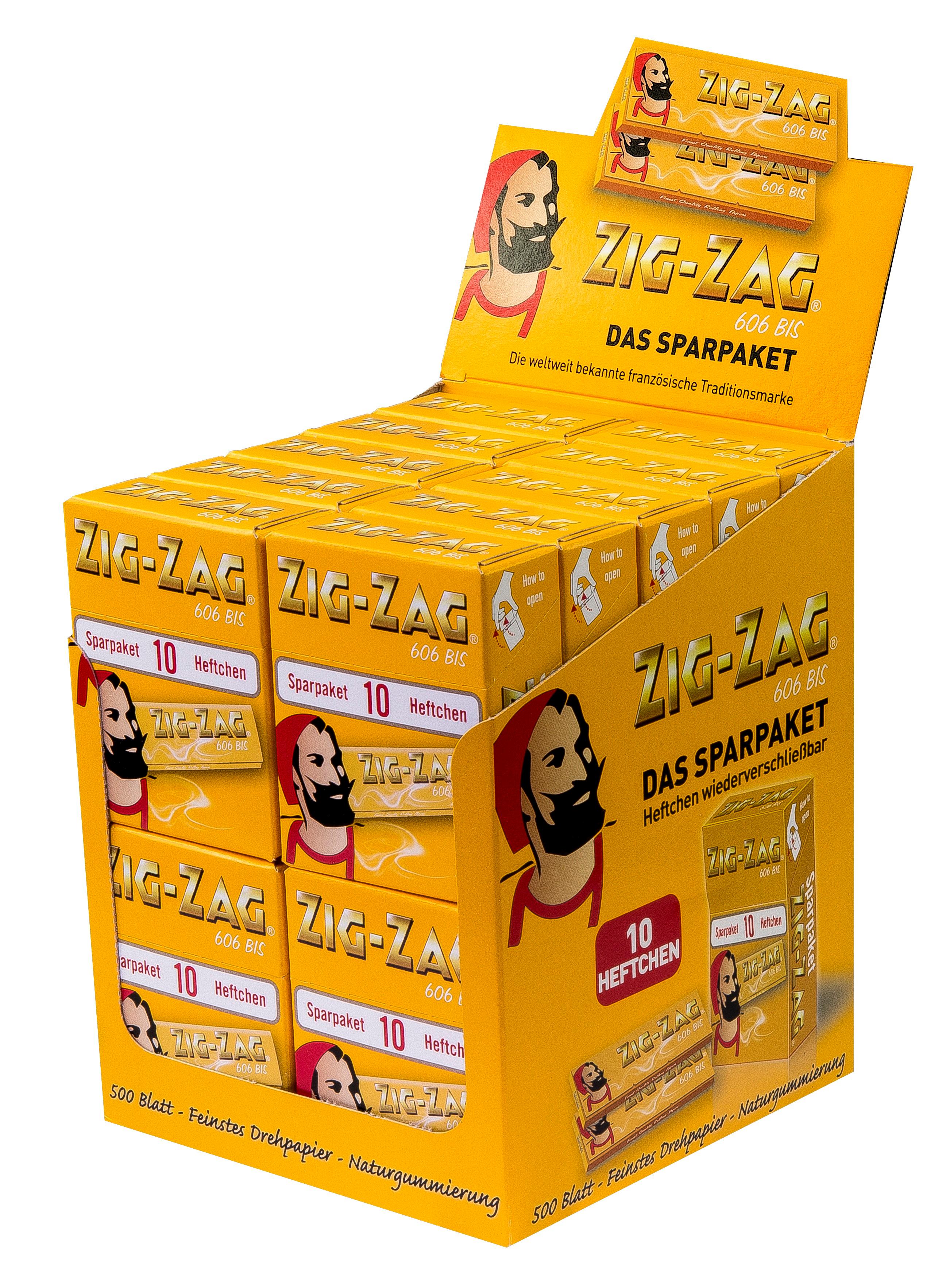 ZIG-ZAG Zigarettenpapier gelb im Sparpaket 1 Stange 20x10 Stück