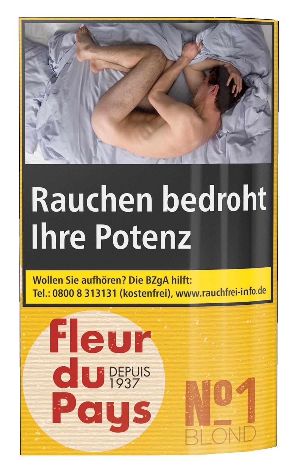 Fleur du Pays Nr. 1 Blond Zigarettentabak im 10er-Gebinde mit jeweils 30 Gramm, verpackt als Feinschnitt-Tabak nach holländischer Art ohne Zusätze.