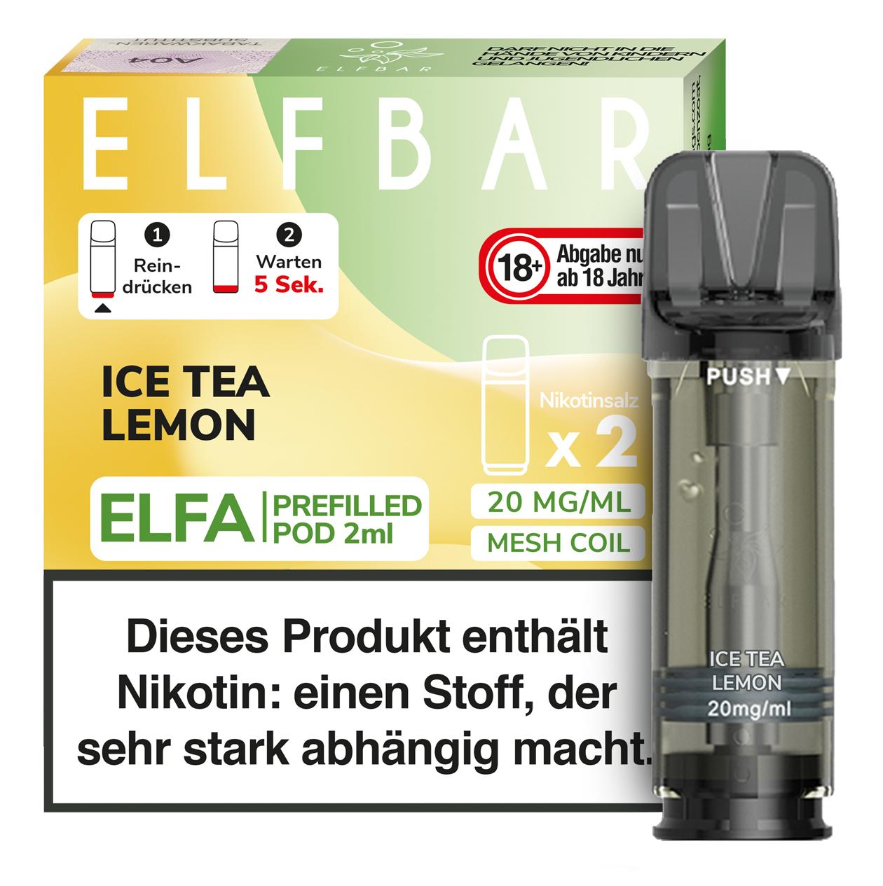 Elfa Pod Ice Tea Lemon 20mg 1 Packung 2 Stück