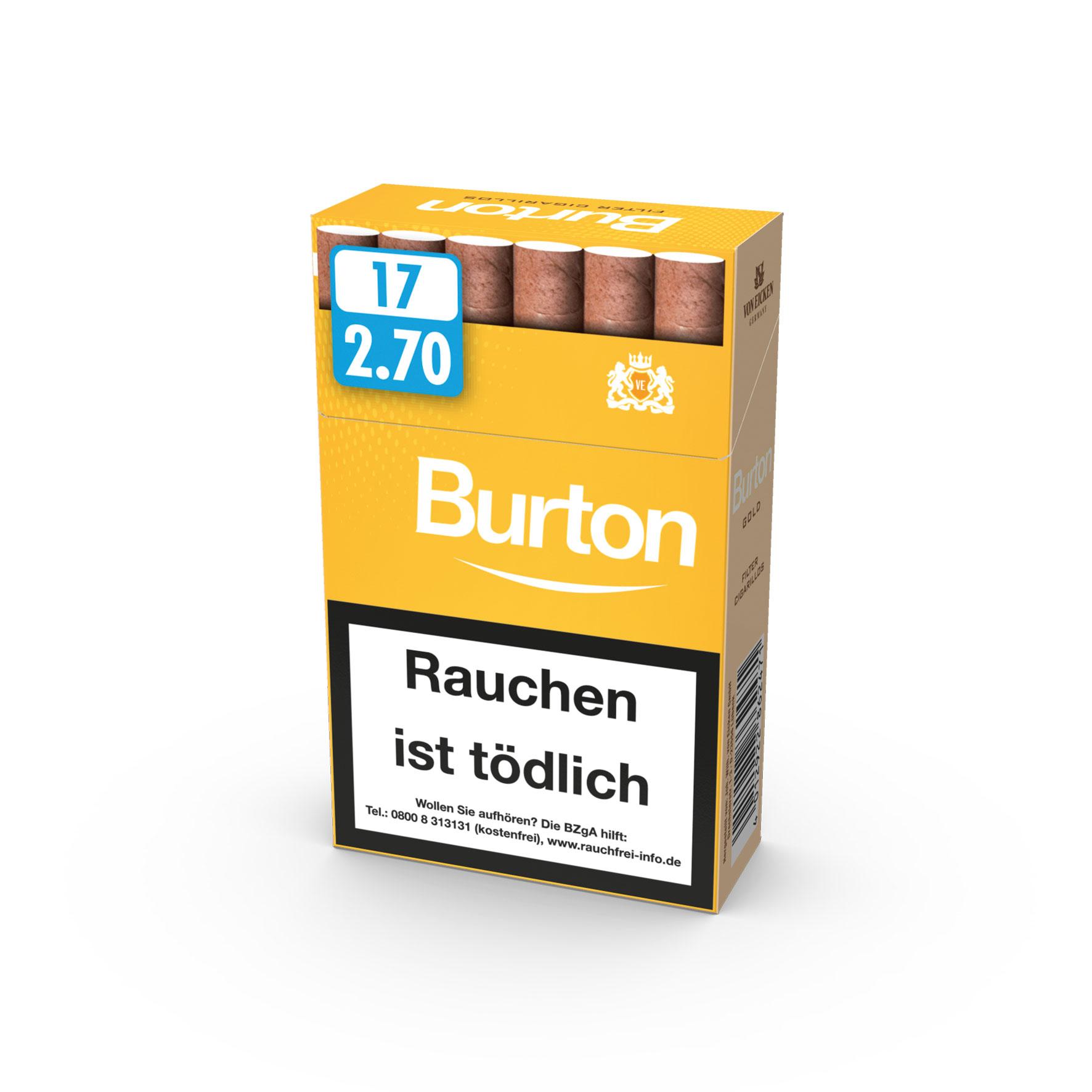 Burton Gold Filter Zigarillos L (Vanilla) 1 Packung