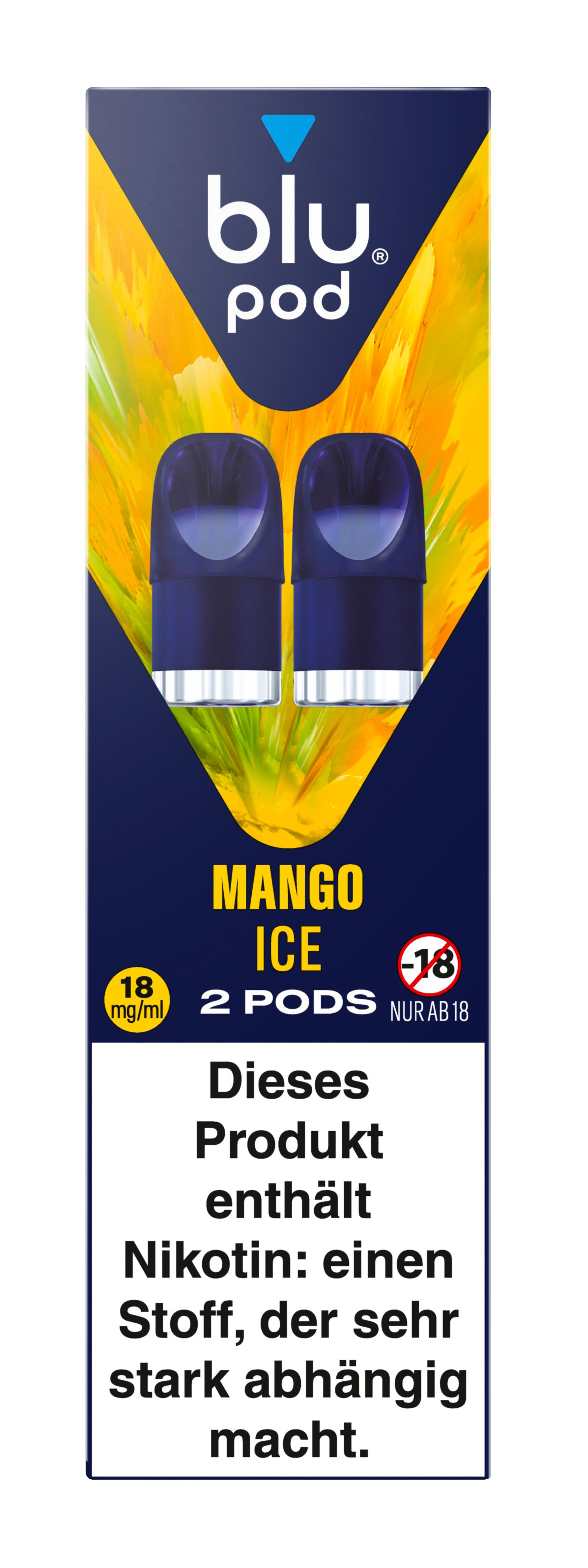 blu Pod Mango Ice 18mg 1 Packung 2 Stück