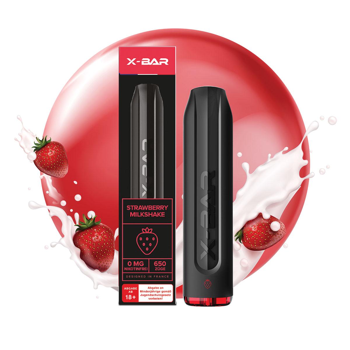 X-Bar Strawberry Milkshake nikotinfrei 1 Packung