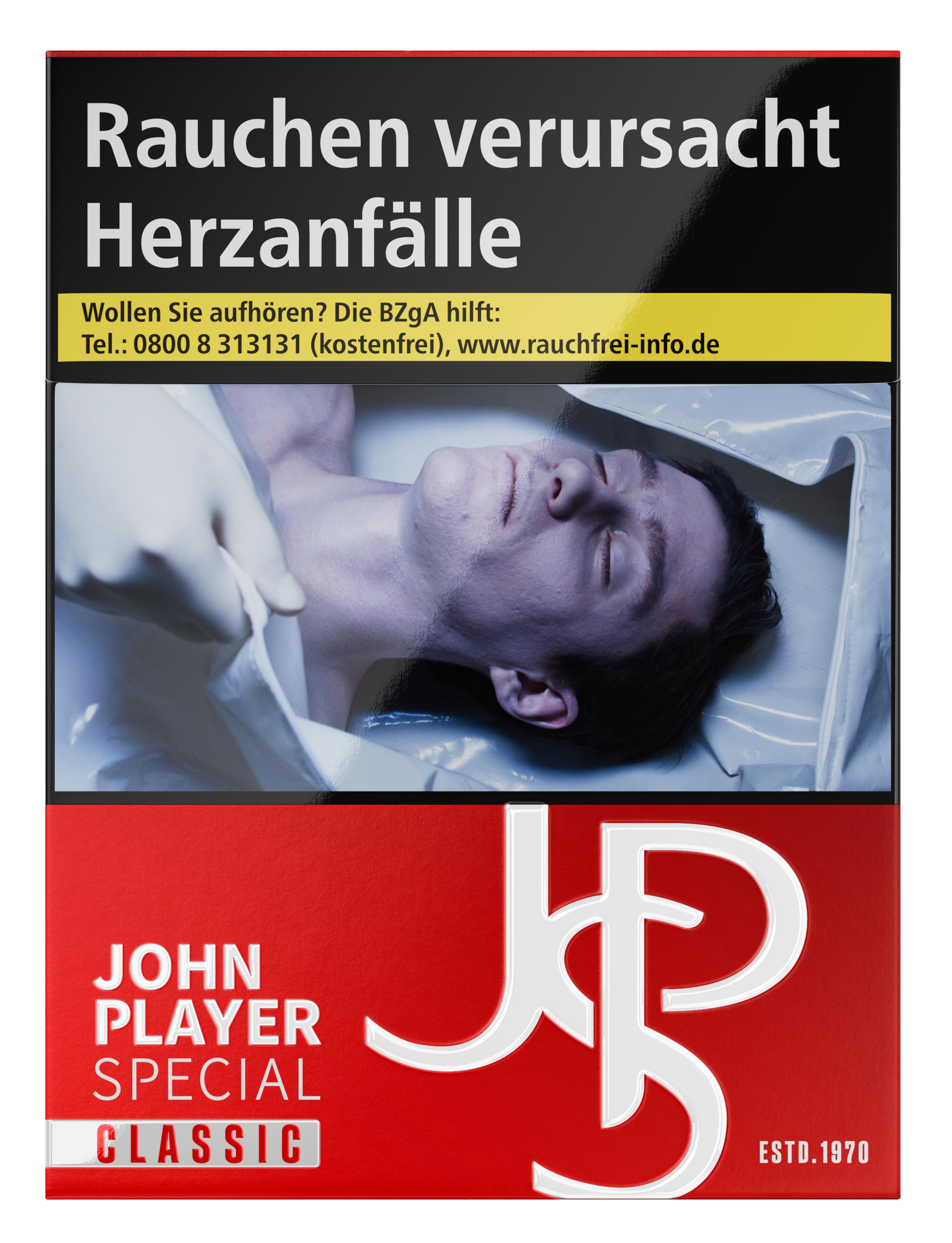 JPS Classic Red Zigaretten, 8 Packungen mit je 26 Stück, als American Blend Tabakmischung in der Standard-Verpackungseinheit.