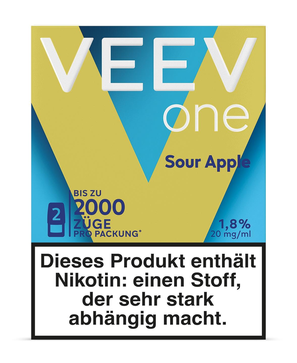 Veev One Pods für E-Zigarette, Nachfüllpackung mit 2 Stück und 20mg Nikotin.