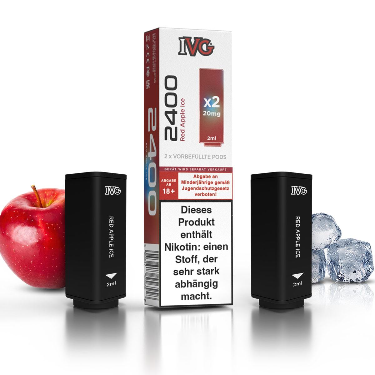 IVG 2400 Pod Red Apple Ice 20mg/ml 1 Packung 2 Stück