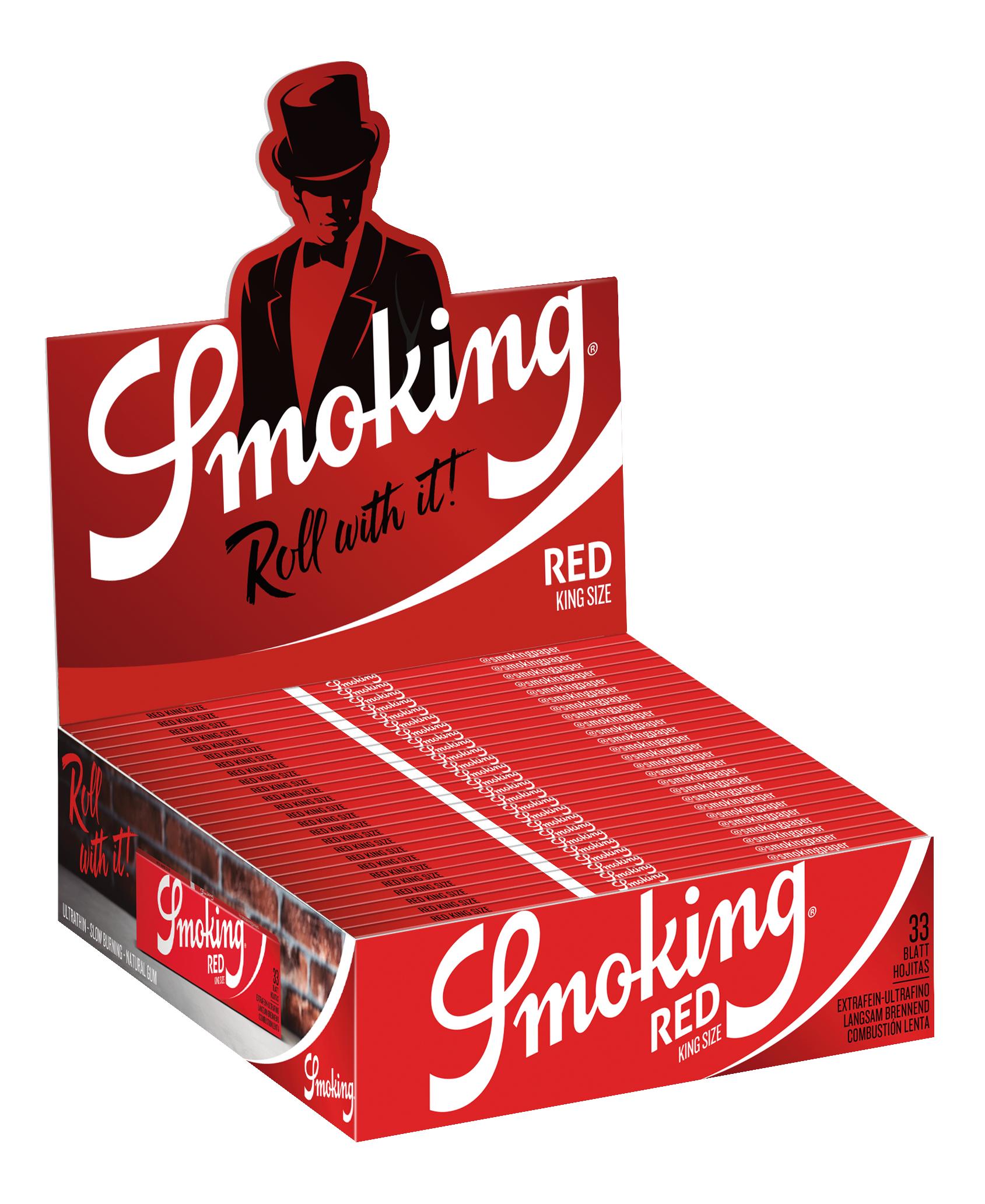Smoking Zigarettenpapier Red King Size 1 Packung 33 Stück