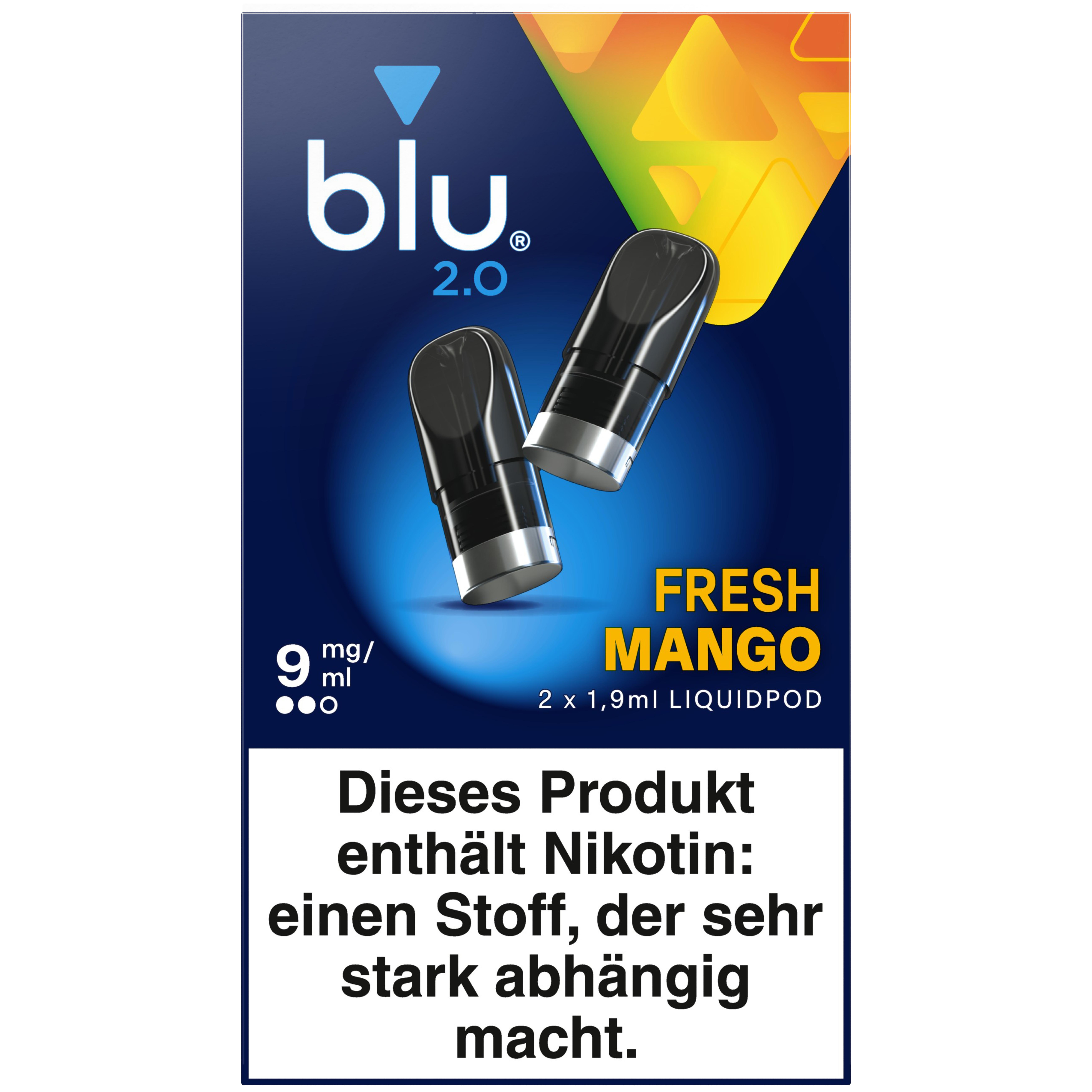 blu 2.0 Liquipod Fresh Mango  9mg 1 Packung 2 Stück