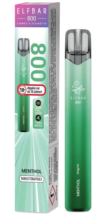 ELF Bar 800 Menthol 0mg 1 Packung 1 Stück