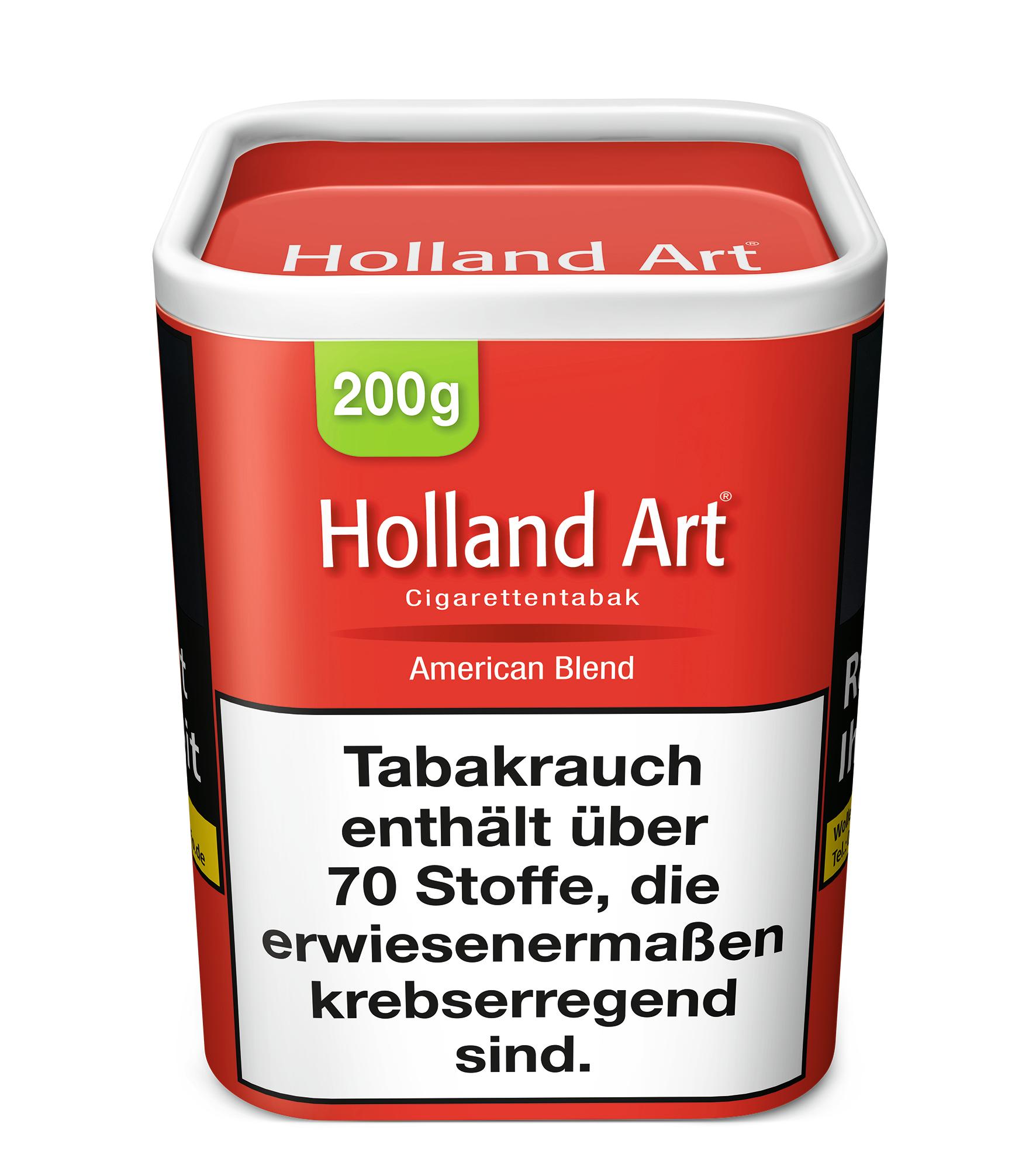 Rot-weiße 200-Gramm-Dose Holland Art Zigarettentabak American Blend.