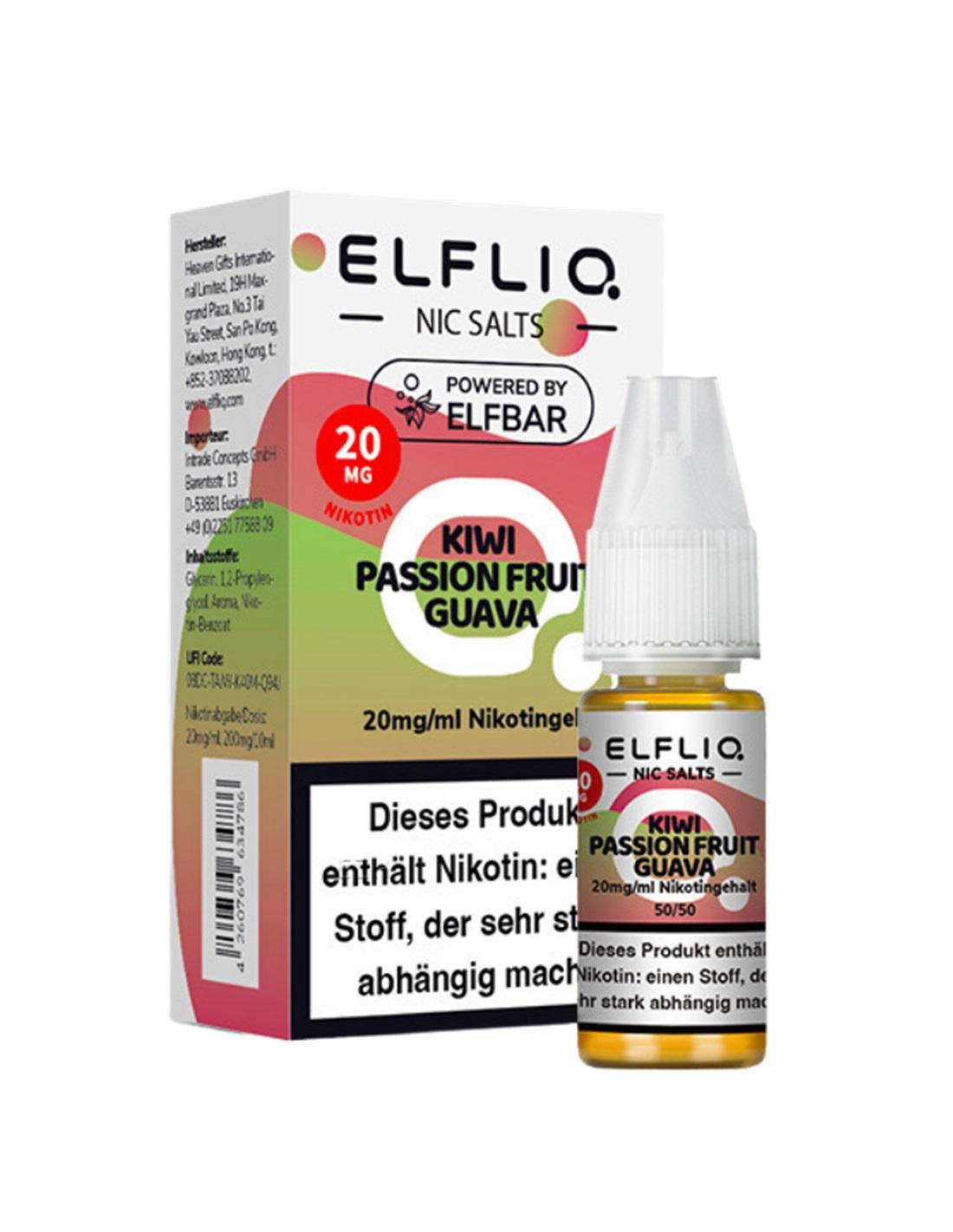ELFLIQ Kiwi Passion Fruit Guava 20mg 1 Packung 1 Stück
