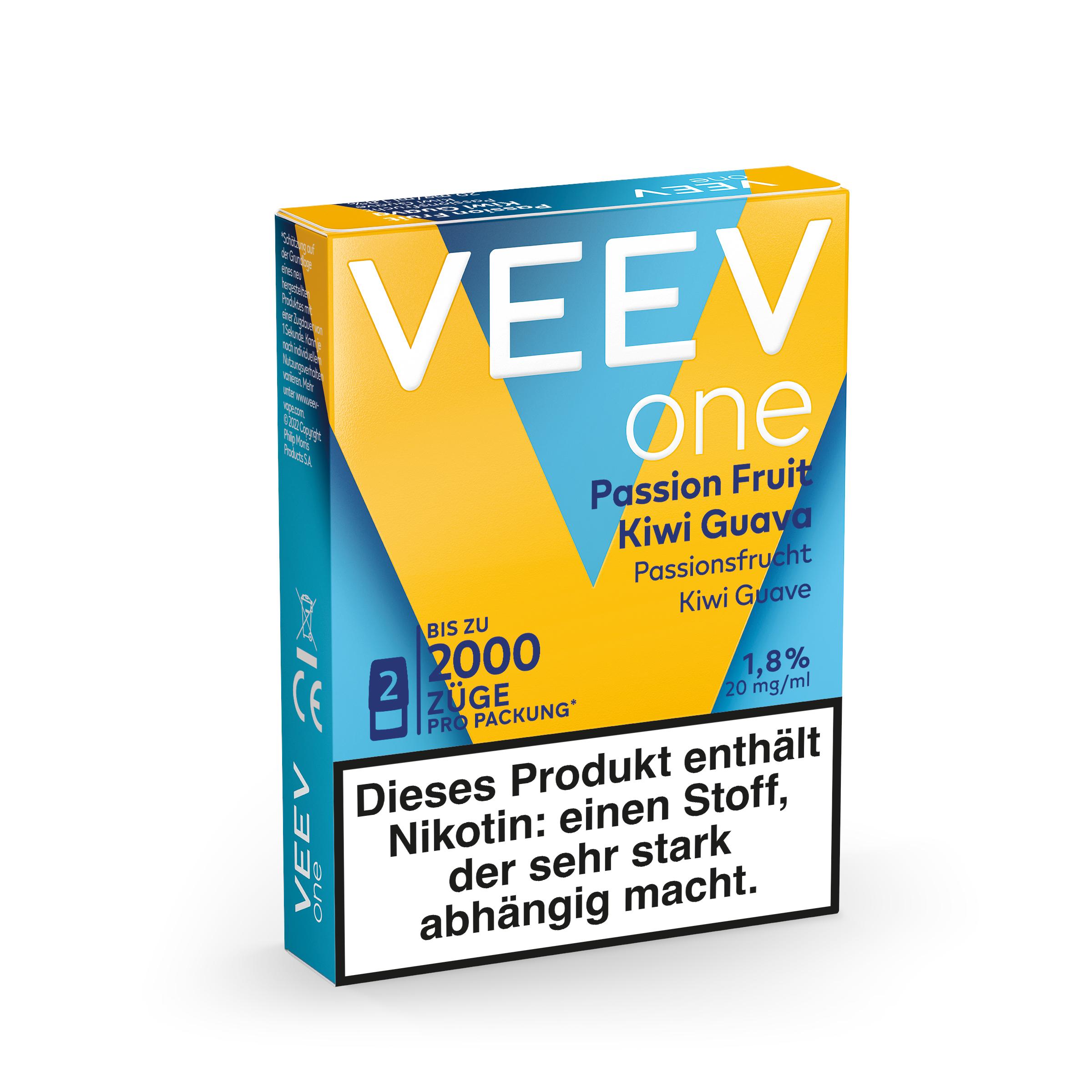 Veev Pod Passion Fruit Kiwi Guave 20mg 1 Packung 2 Stück