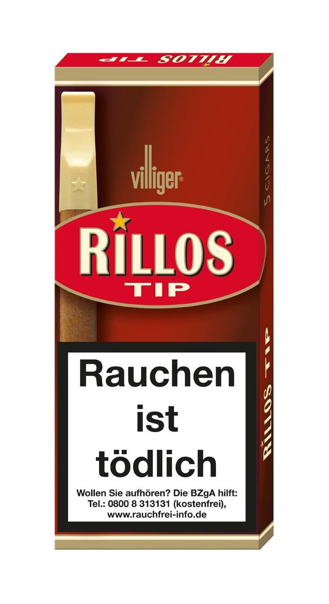 Villiger Rillos Tip Zigarillos mit Mundstück 1 Stange 10x5 Stück