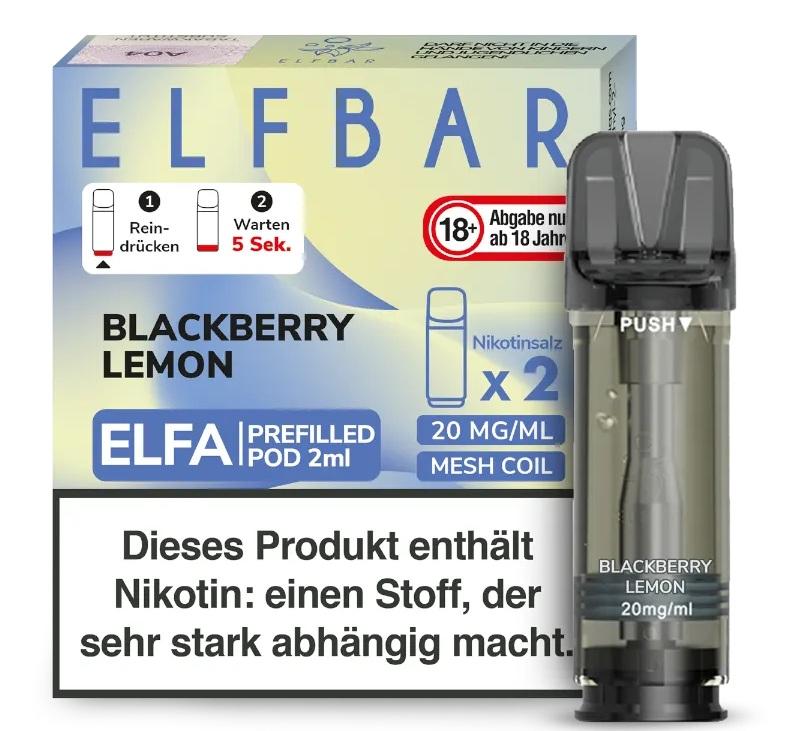 Elfbar ELFA Pod Blackberry Lemon 20mg 1 Packung 2 Stück