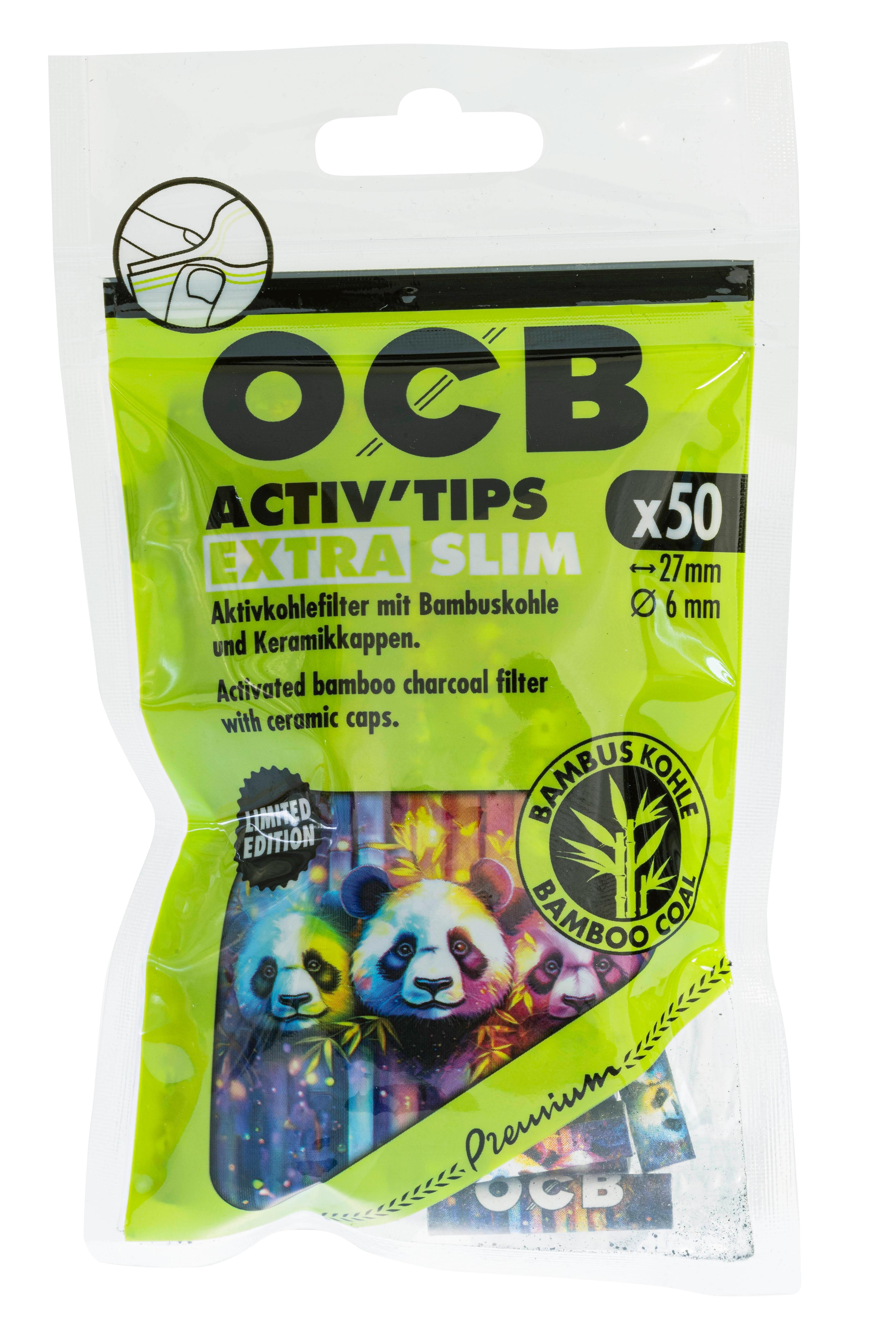 OCB Activ Tips Extra Slim Bamboo 1 Packung 50 Stück