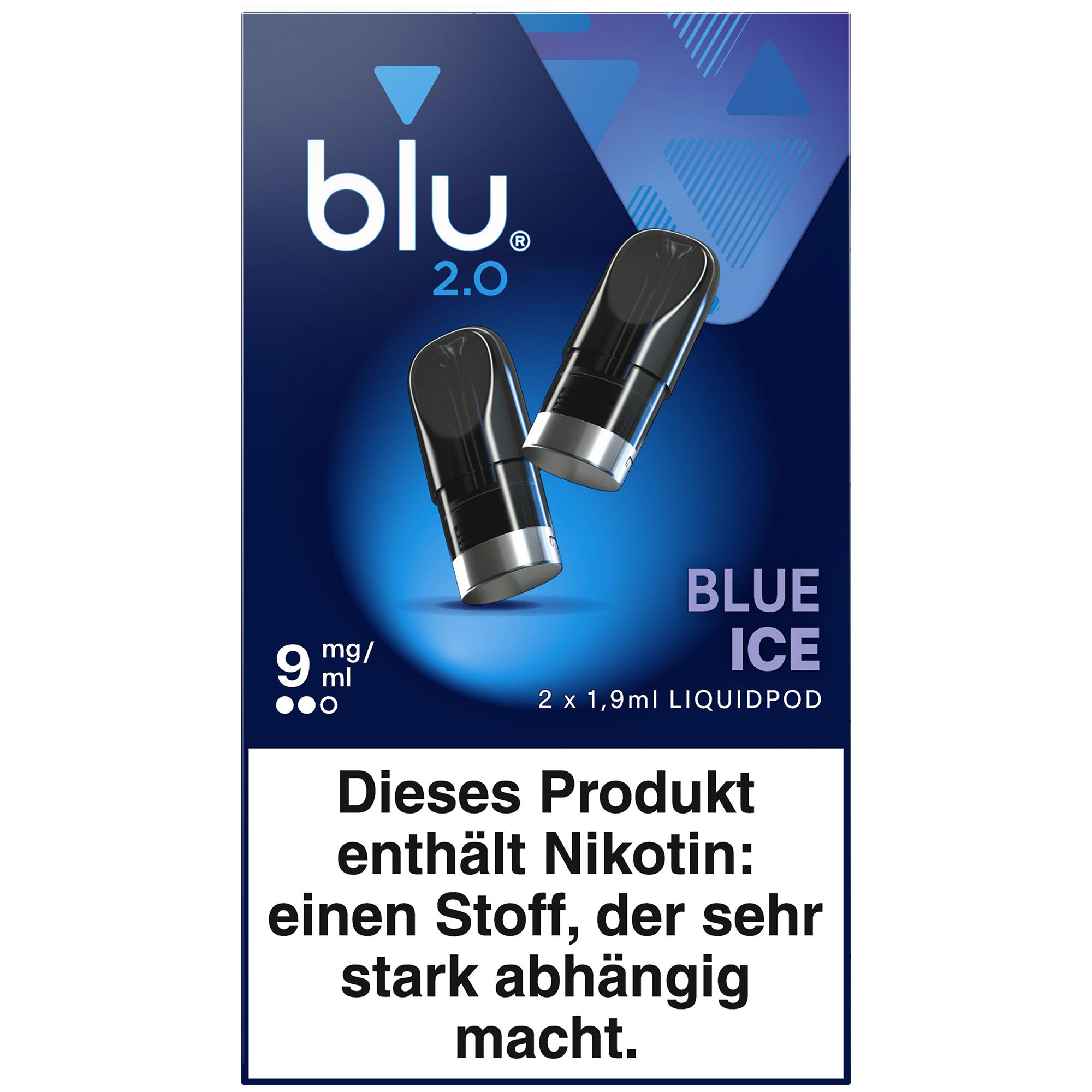 Blu 2.0 Liquipod Blue Ice 9mg 1 Packung 2 Stück