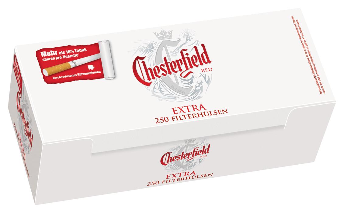 Chesterfield Zigarettenhülsen Extra Red 1 Packung 250 Stück