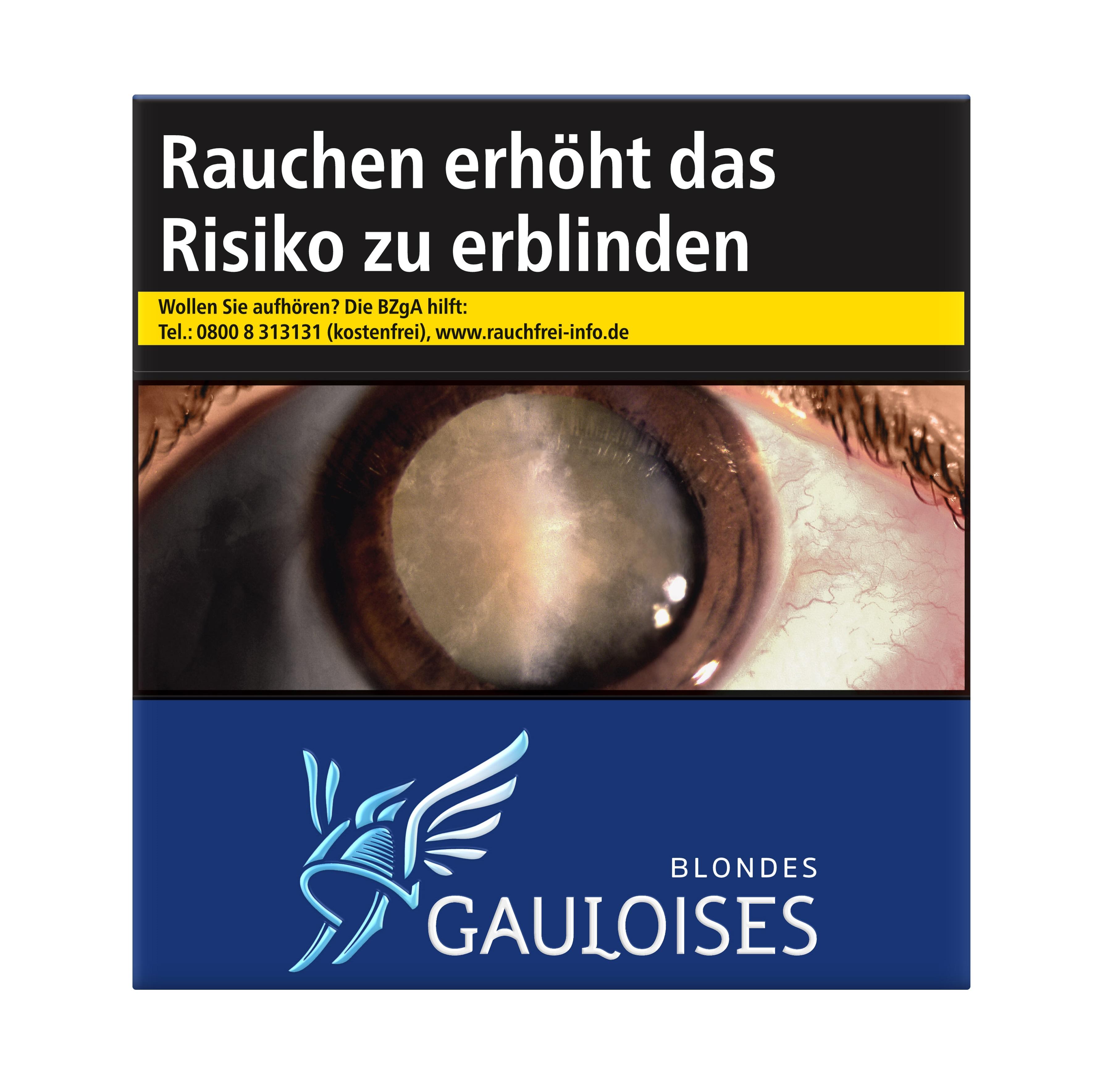Eine Stange Gauloises Blondes Blau Zigaretten mit 3 Packungen á 60 Stück.