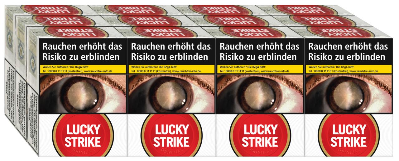 Lucky Strike Red Giga Zigaretten, 1 Stange mit 12 Packungen à 23 Stück.